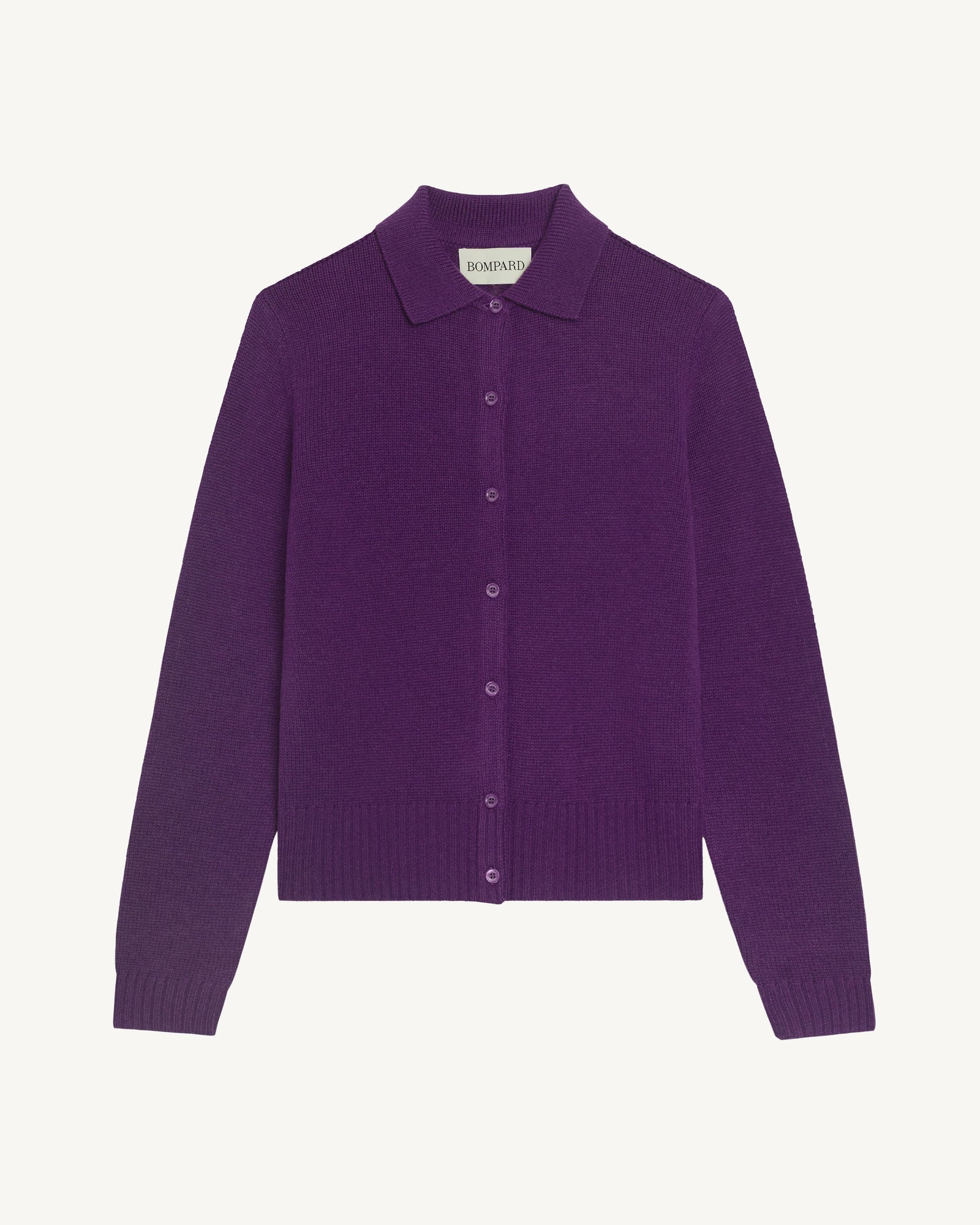 Cardigan col polo Lison-CYCLAMEN-100% cachemire