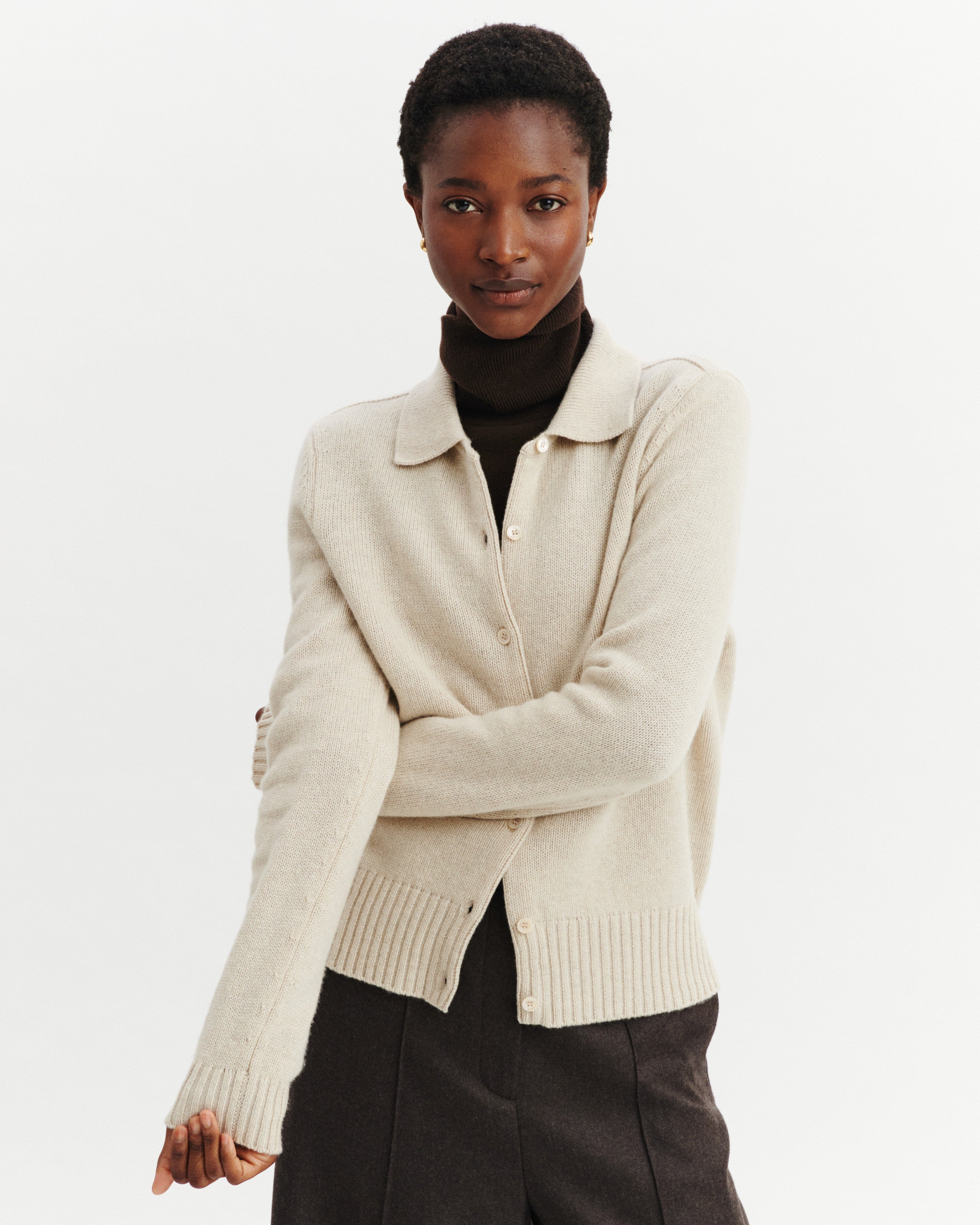 Cardigan col polo Lison-AVOINE-100% cachemire