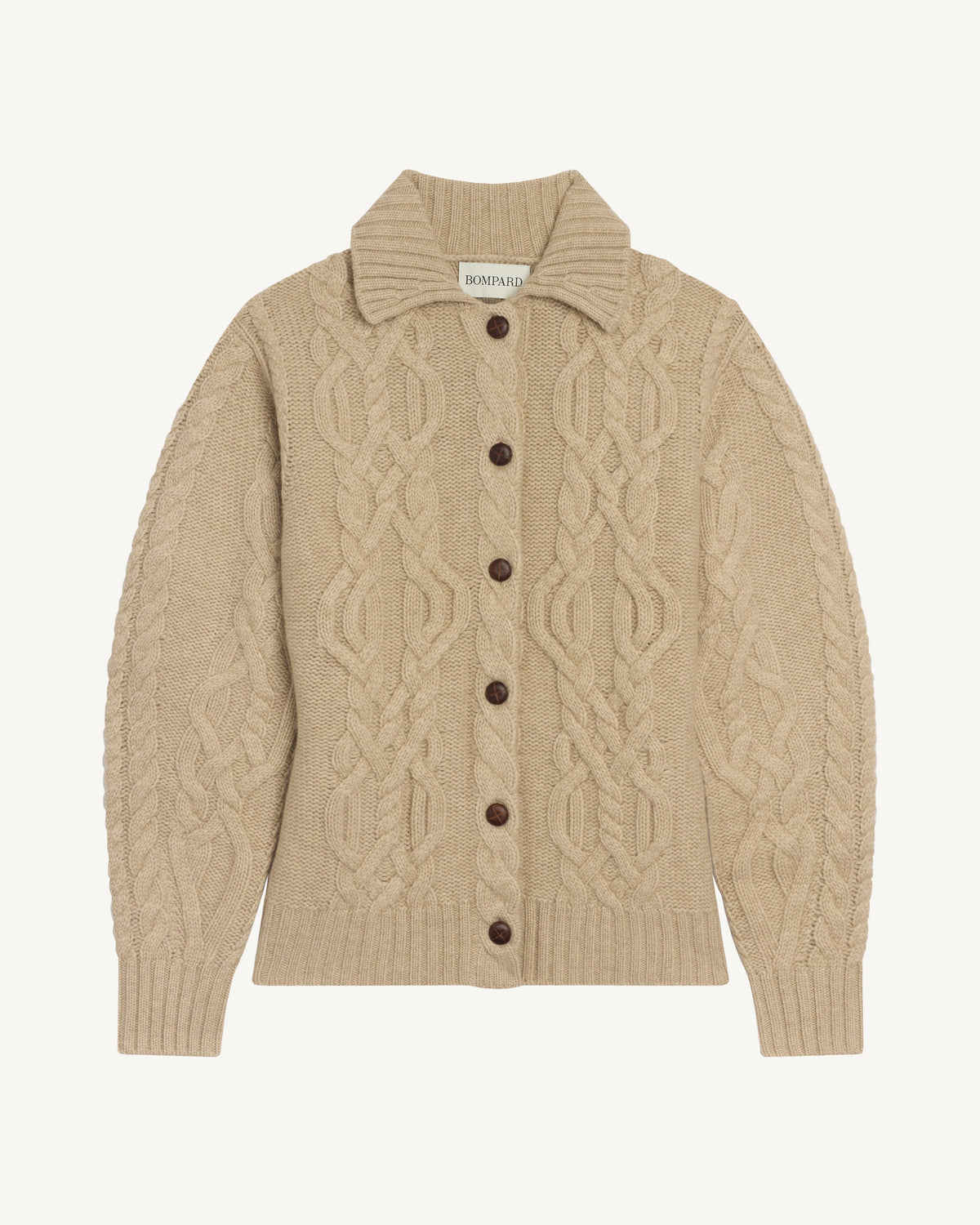 Veste cintrée à torsades-GALET-100% cachemire