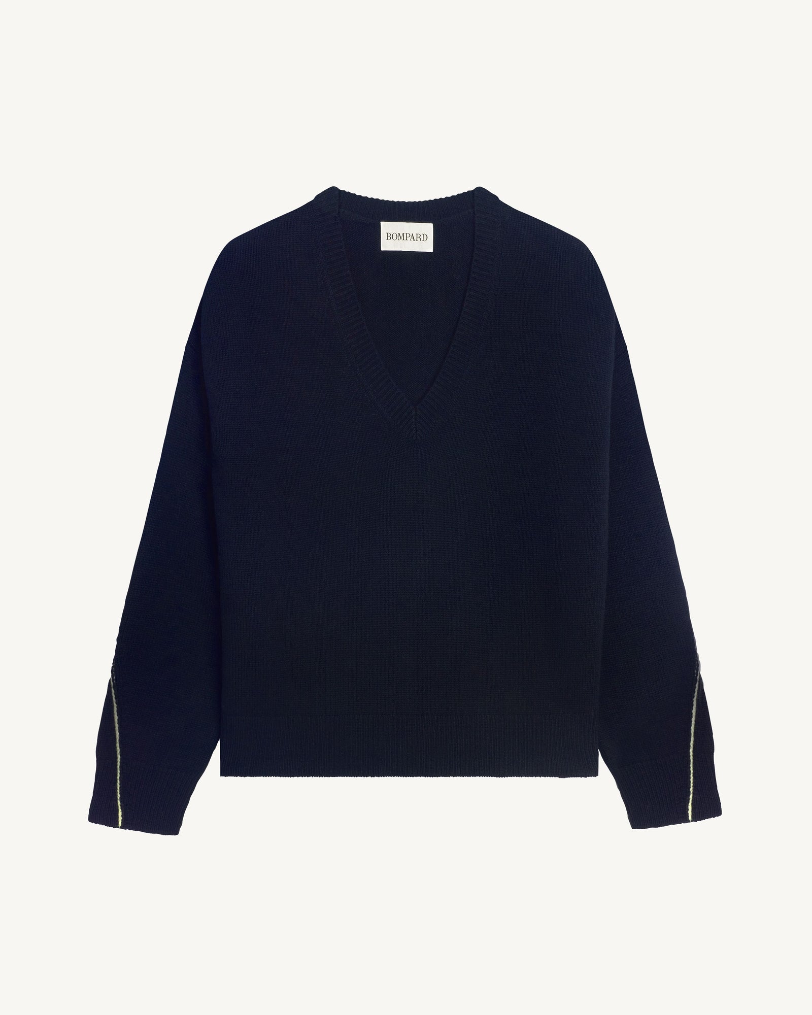 Pull col V Lily-MARINE/AVOINE-100% cachemire