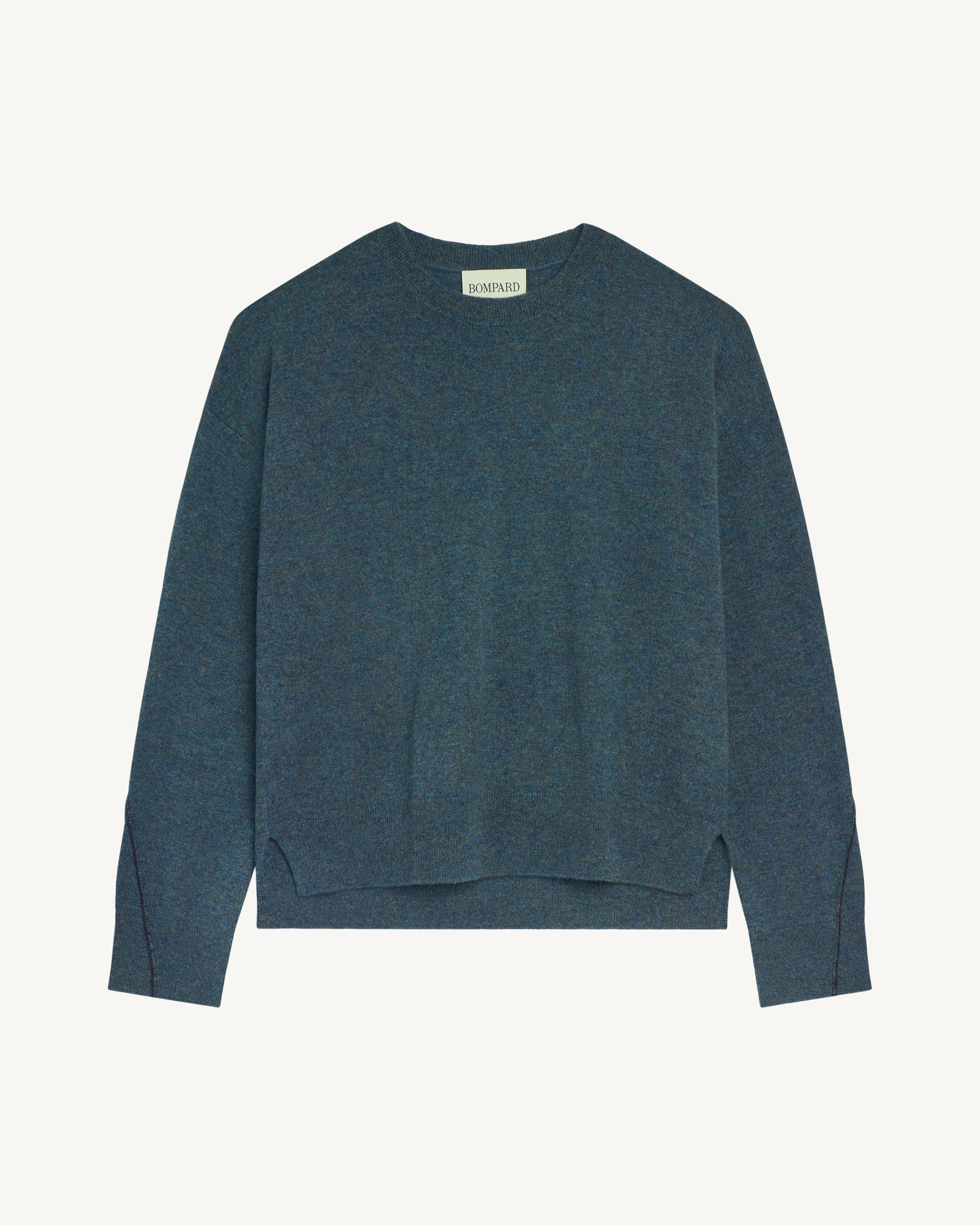 Pull col rond Célèste-BLEU GRANIT/CHARBON-100% cachemire