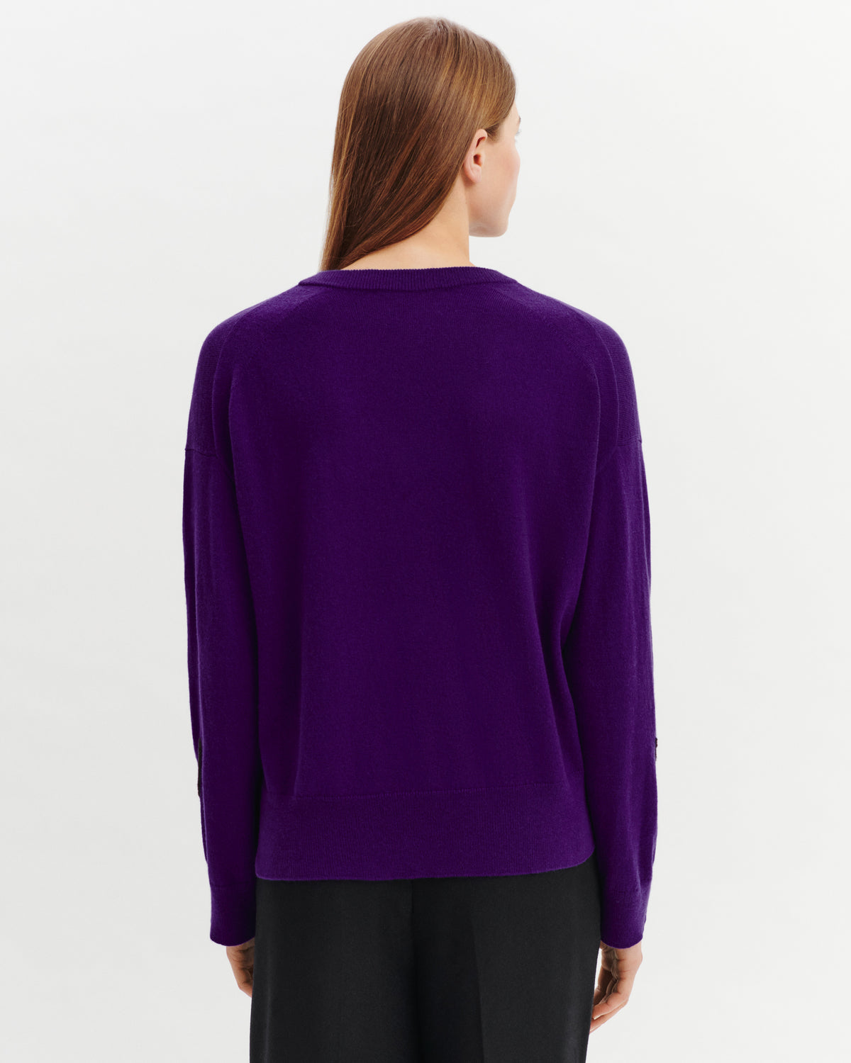 Pull col rond Célèste-ULTRAVIOLET/CHOCOLAT-100% cachemire