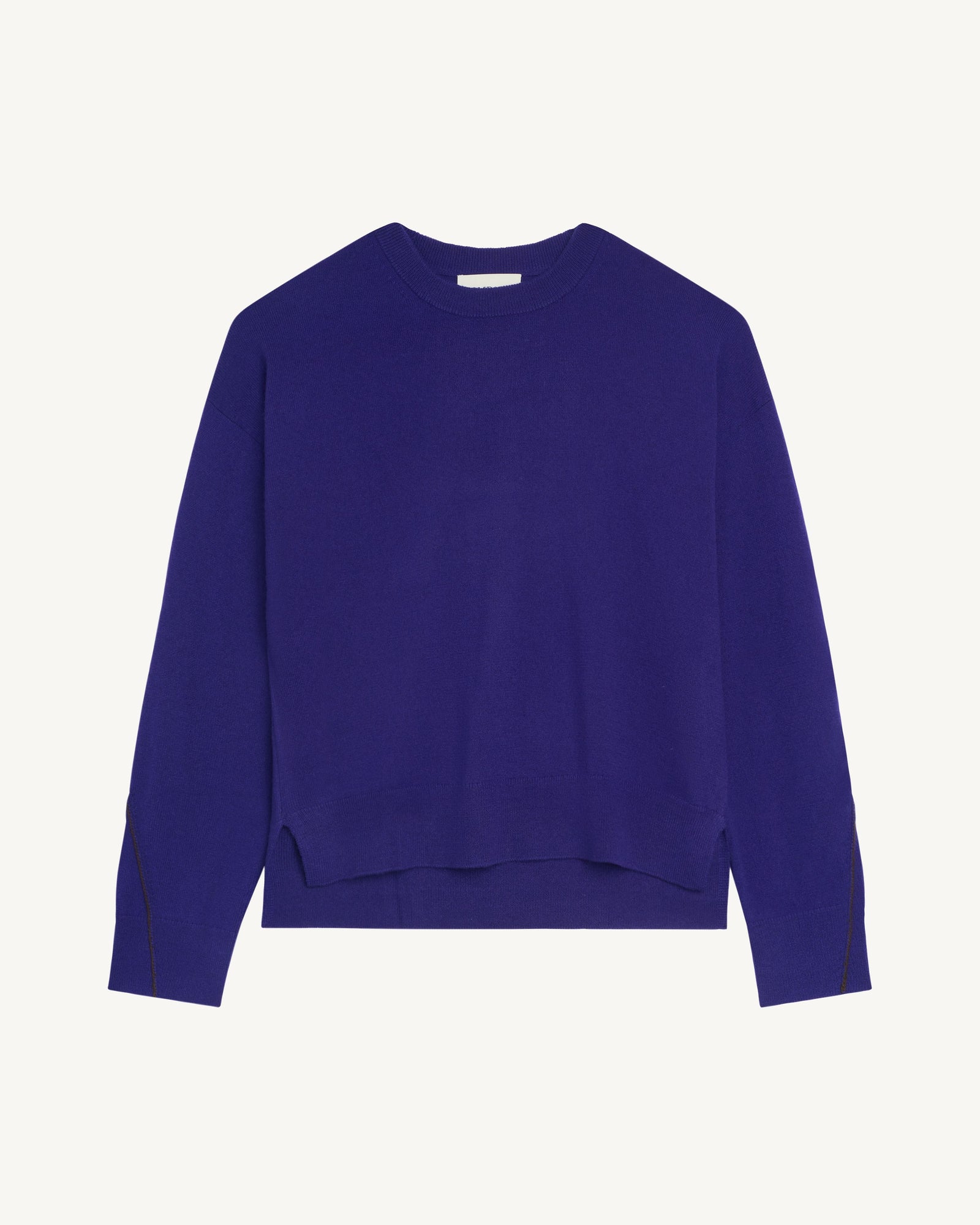 Pull col rond Célèste-ULTRAVIOLET/CHOCOLAT-100% cachemire