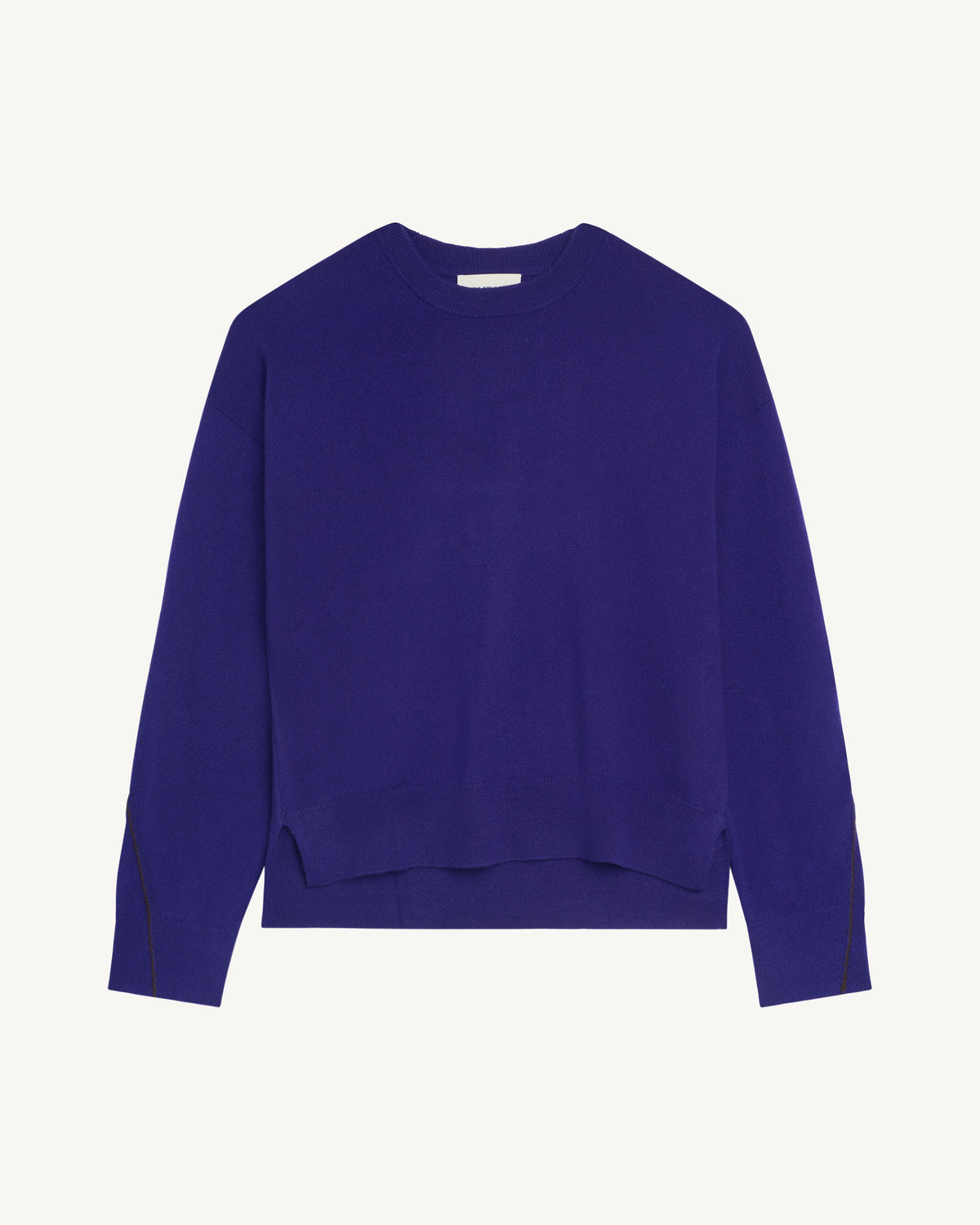 Pull col rond Célèste-ULTRAVIOLET/CHOCOLAT-100% cachemire