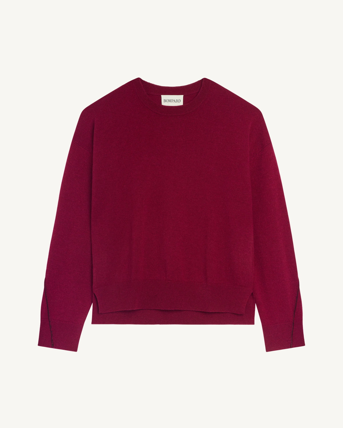 Pull col rond Célèste-POURPRE/GRENAT-100% cachemire
