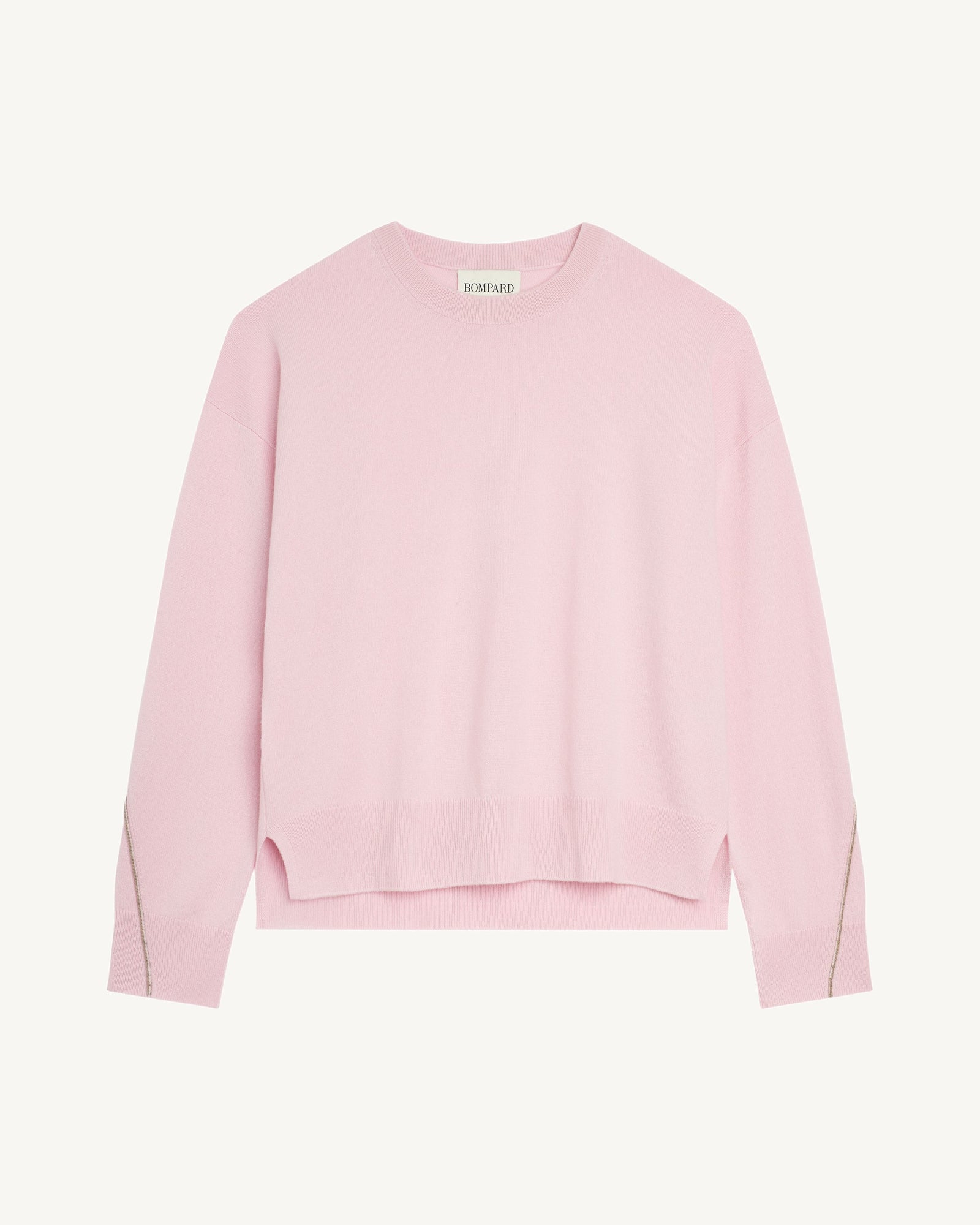 Pull col rond Célèste-ROSE QUARTZ/MILLET-100% cachemire