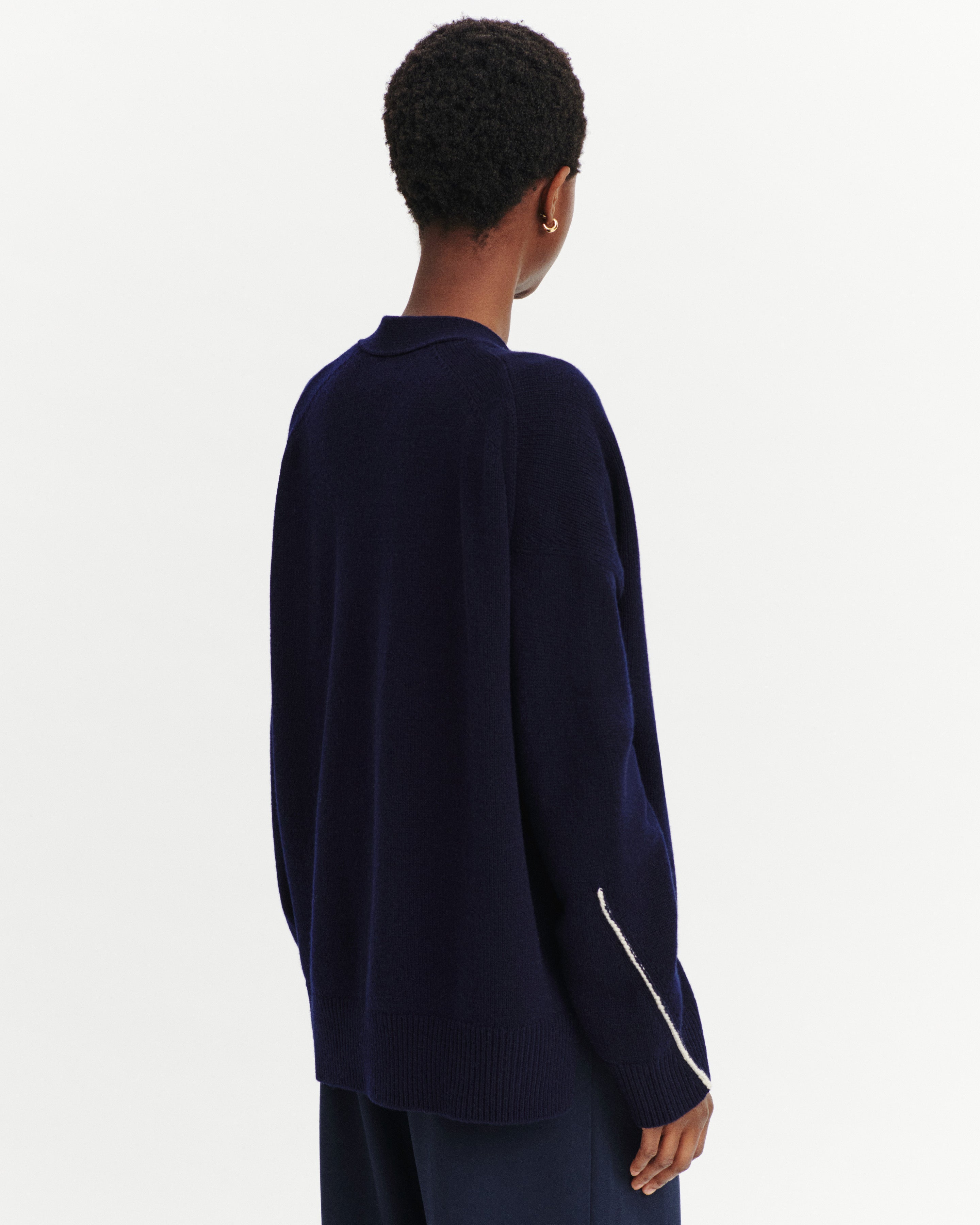 Gile ample Lou-MARINE/AVOINE-100% cachemire