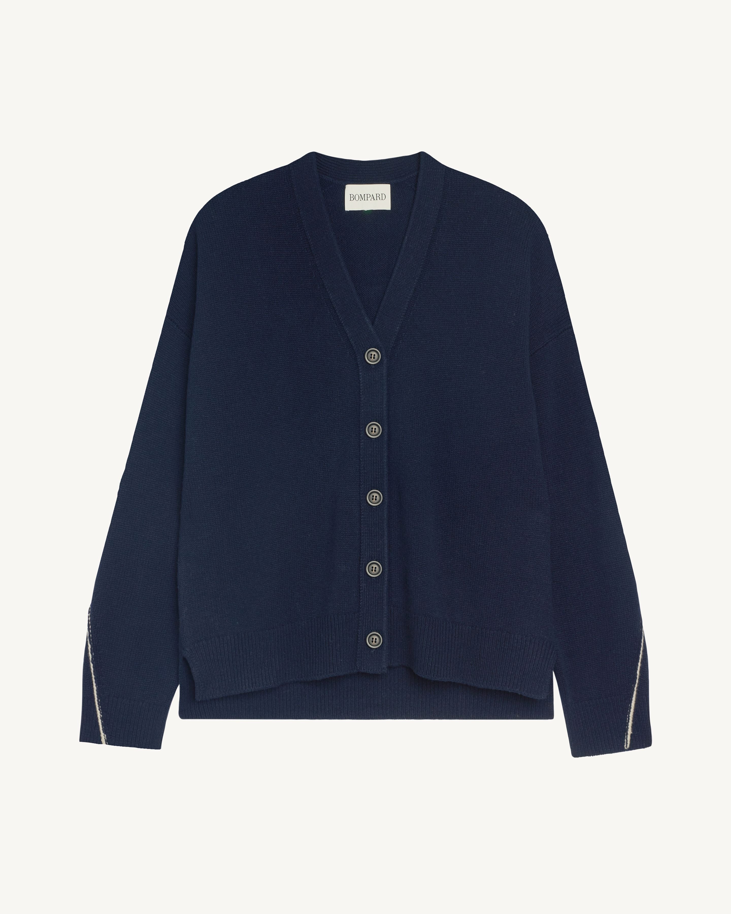 Gile ample Lou-MARINE/AVOINE-100% cachemire