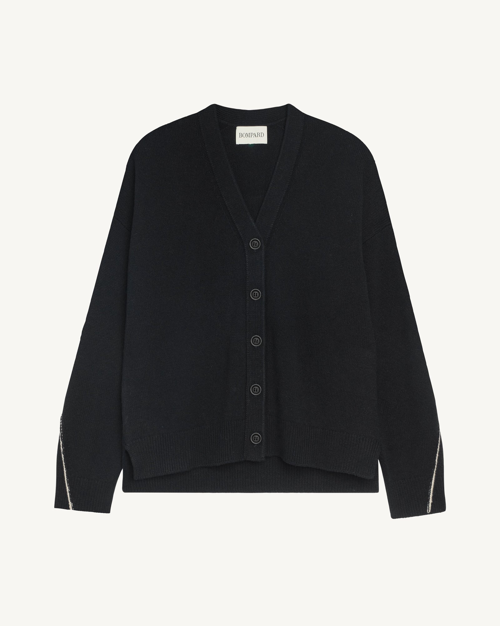 Gile ample Lou-NOIR/ECRU VINTAGE-100% cachemire