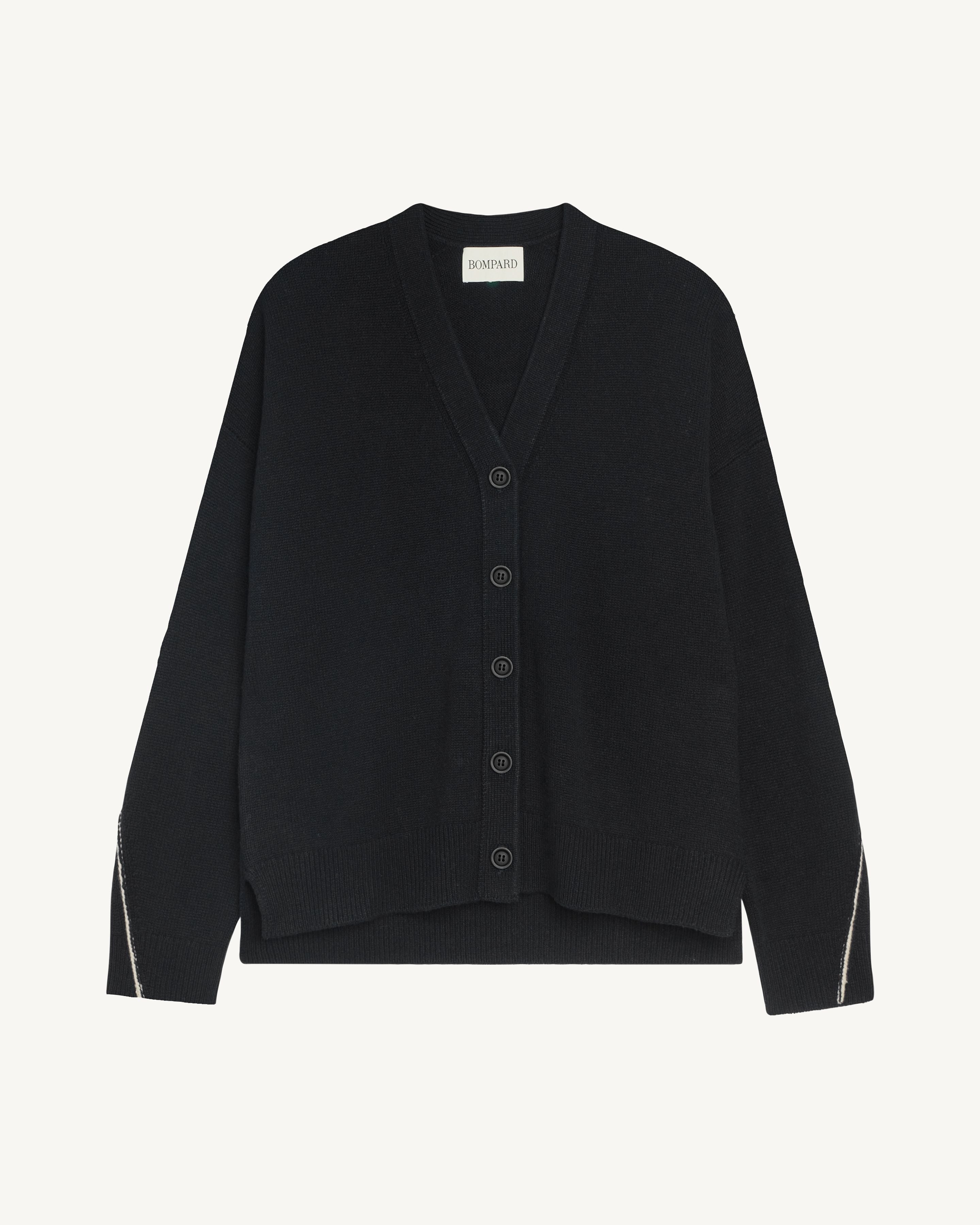 Gile ample Lou-NOIR/ECRU VINTAGE-100% cachemire