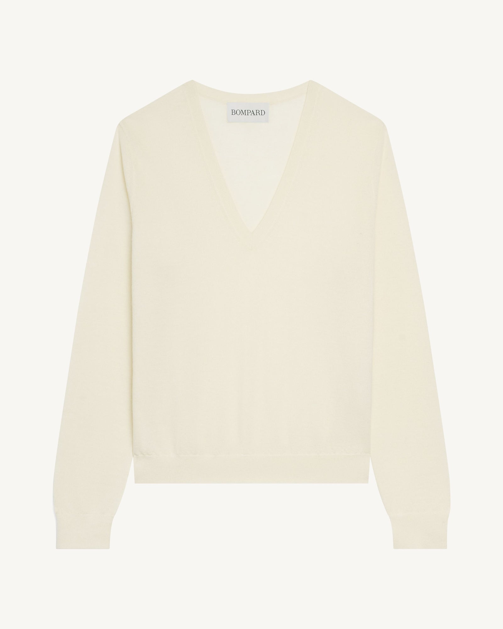 Pull col V Faustine-NATUREL-100% cachemire
