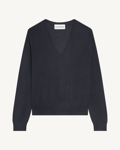 Pull col V Faustine-NOIR-100% cachemire