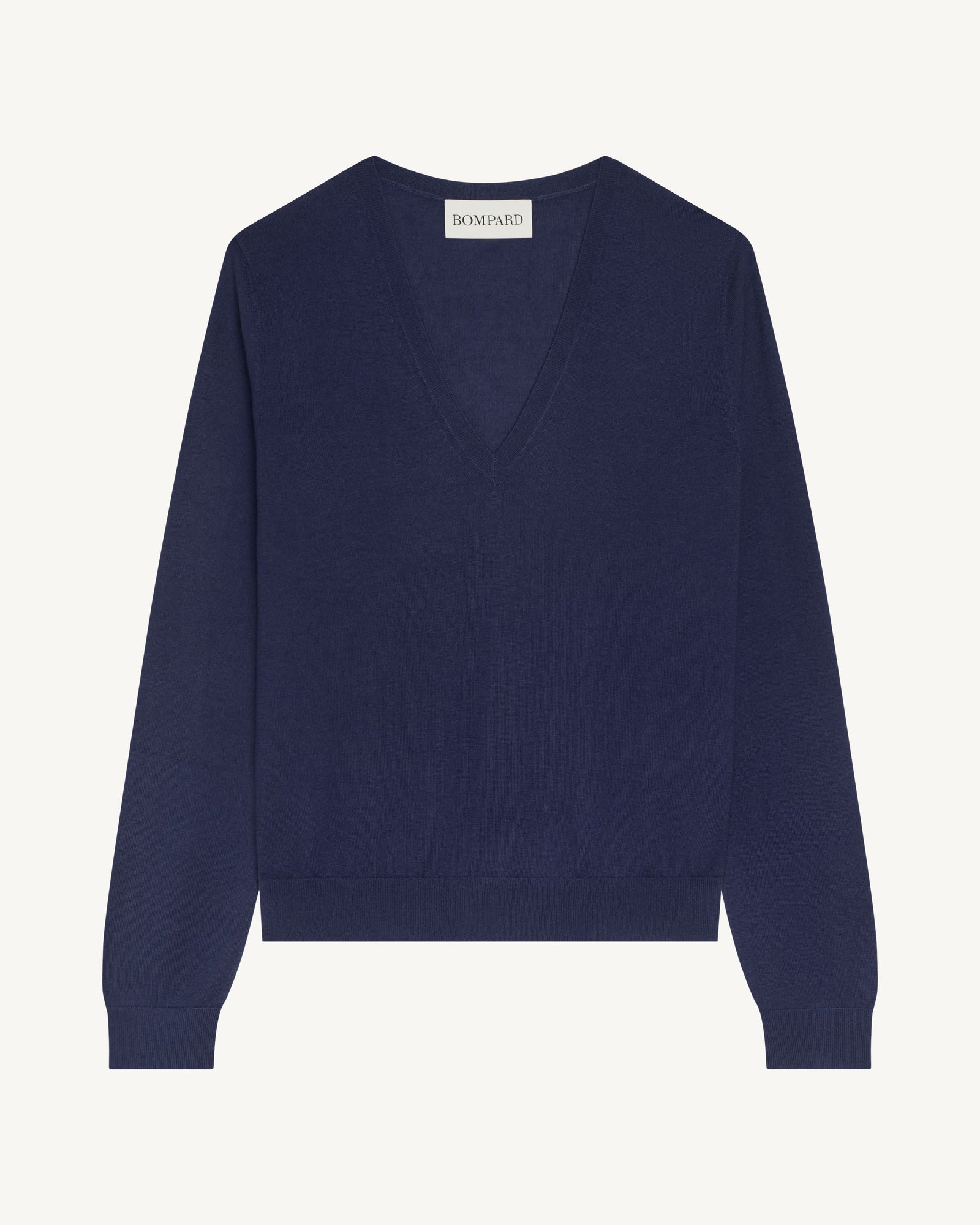 Pull col V Faustine-MARINE-100% cachemire