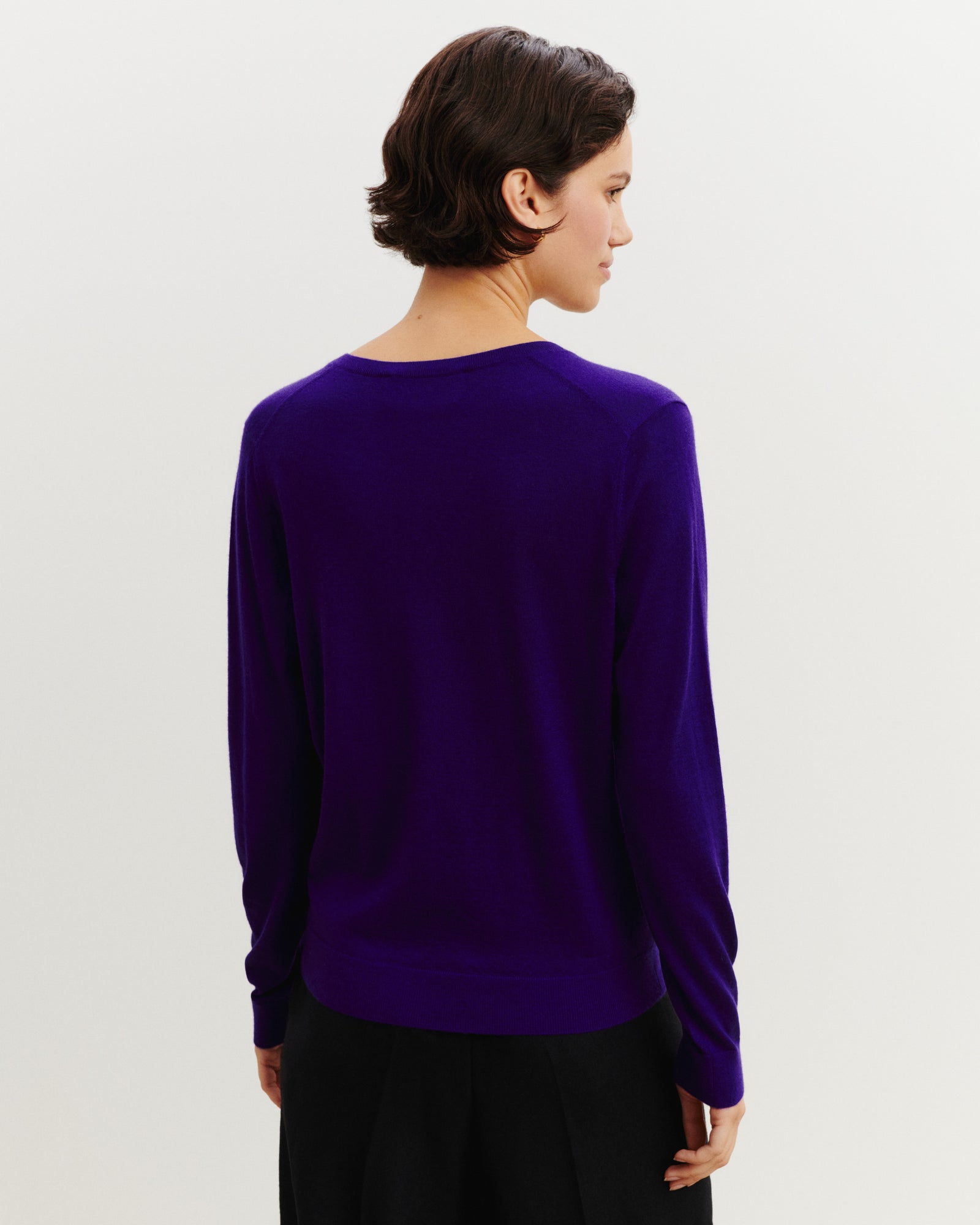 Pull col V Faustine-ULTRAVIOLET-100% cachemire