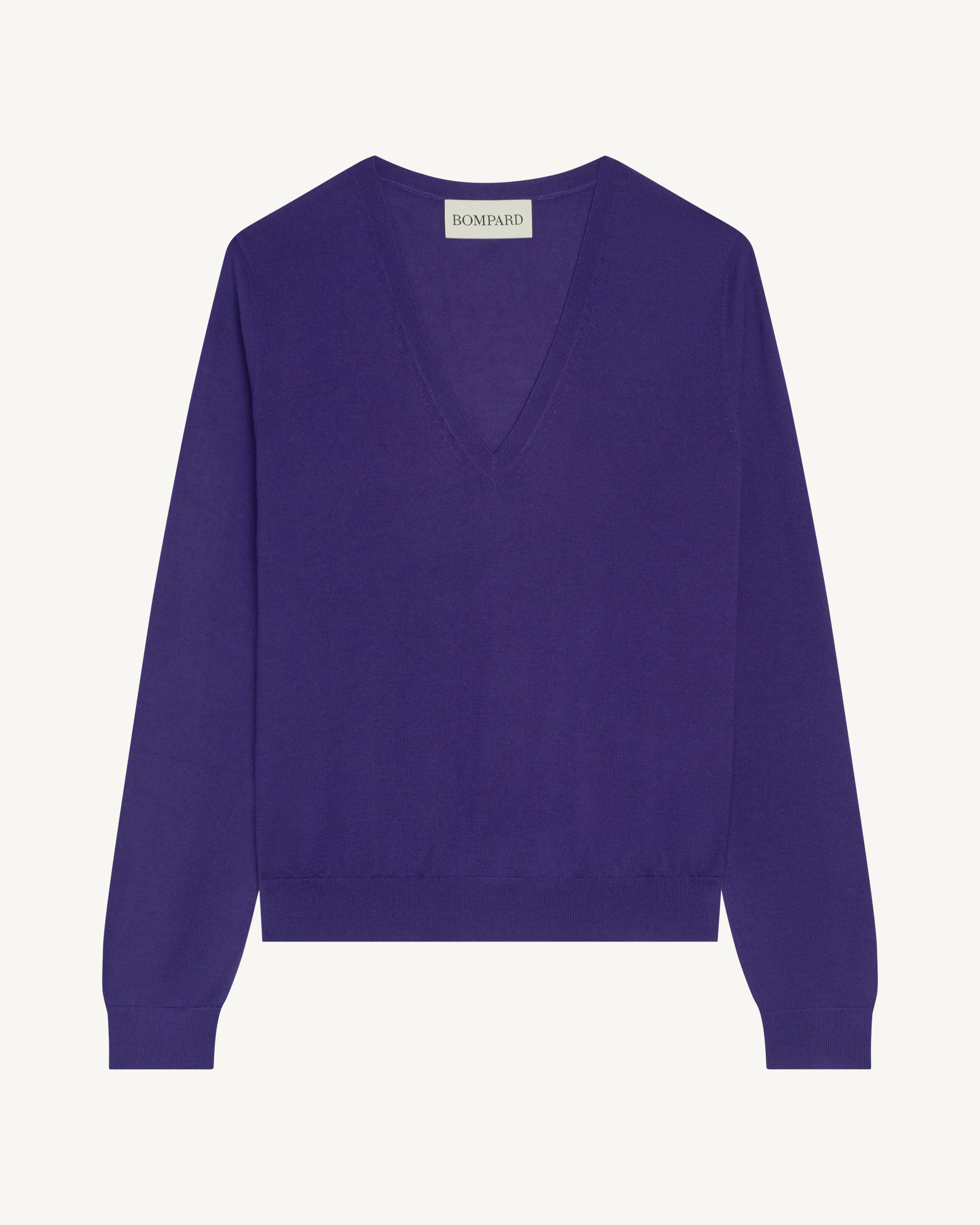 Pull col V Faustine-ULTRAVIOLET-100% cachemire