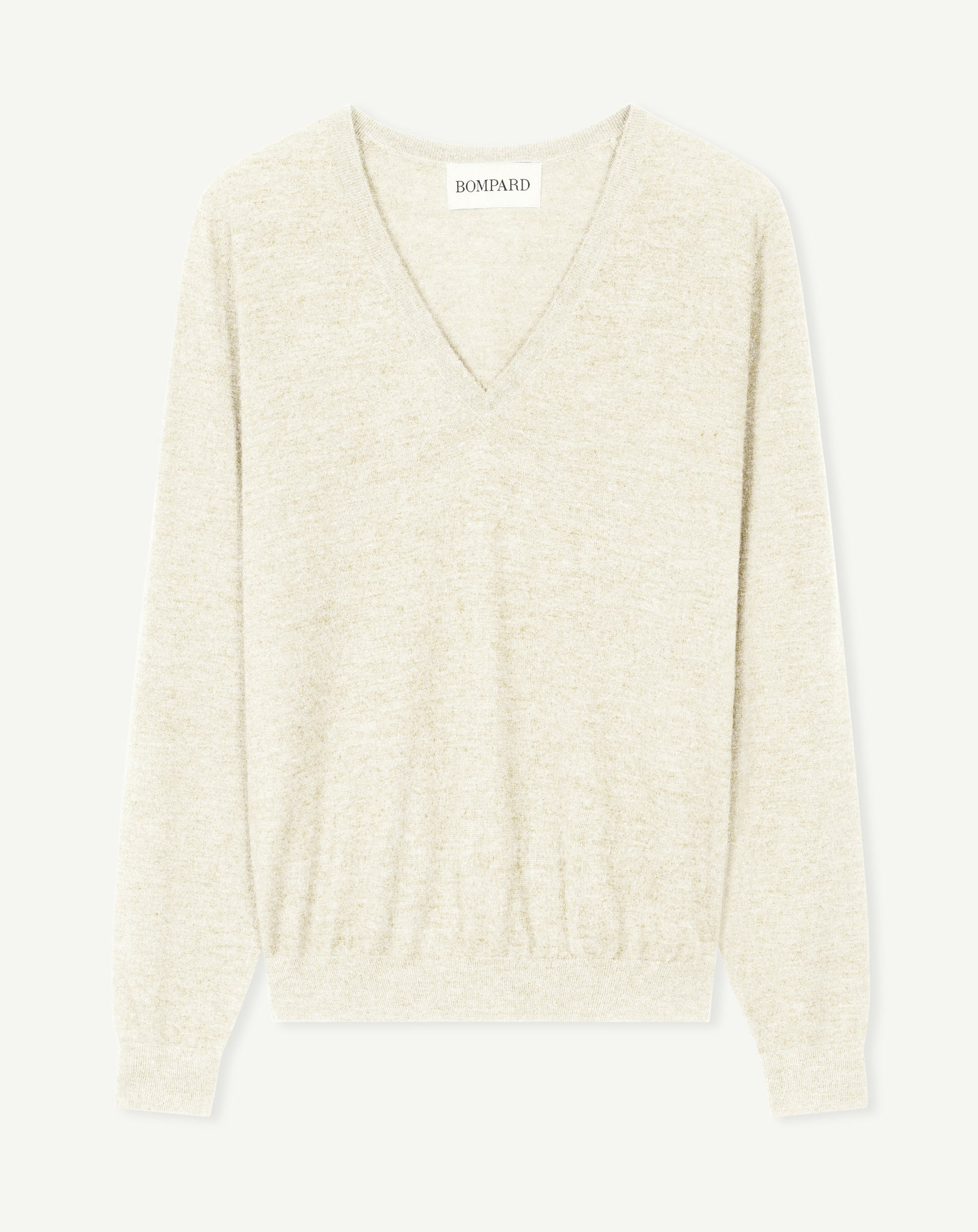 Pull col V ultrafin-NATUREL-100% cachemire