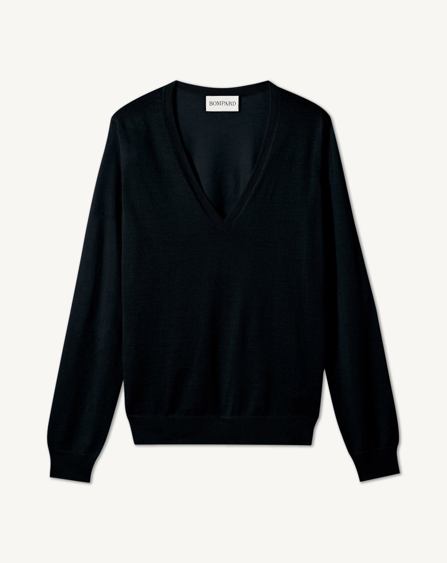 Pull V ultrafin-NOIR-100% CACHEMIRE