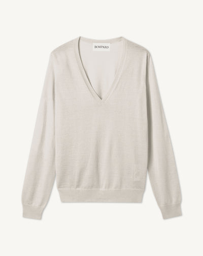 Pull V ultrafin-PLATRE-100% CACHEMIRE