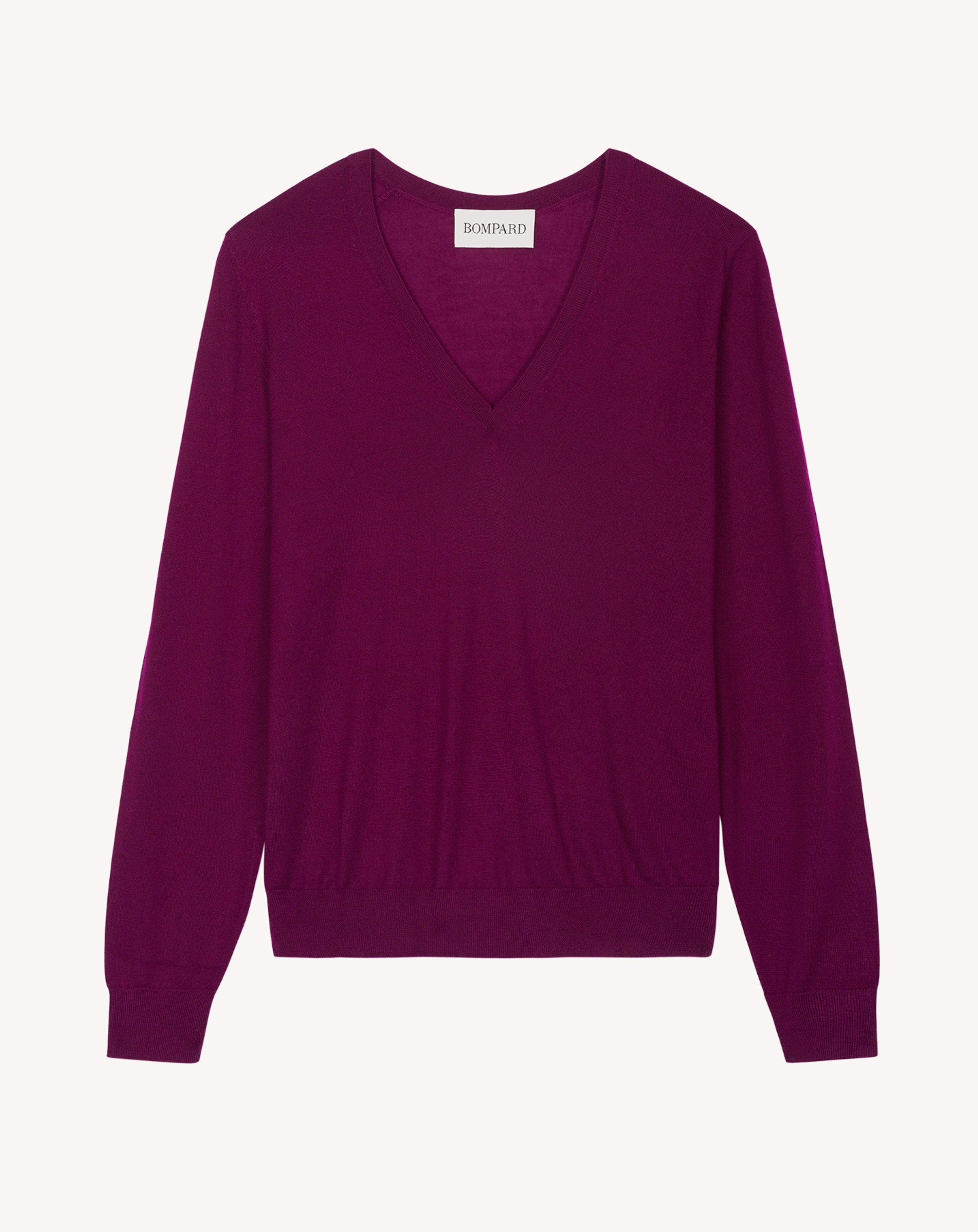Pull col V ultrafin-OXALIS-100% cachemire