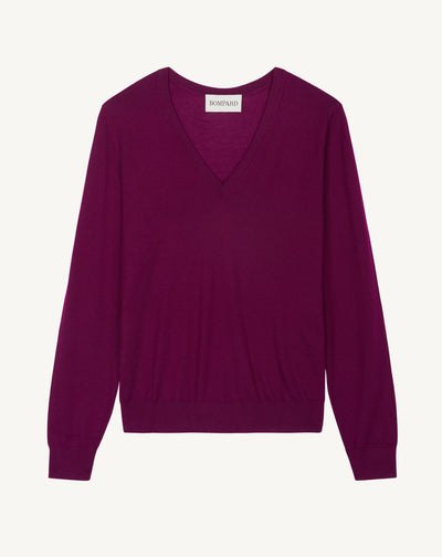 Pull col V ultrafin-OXALIS-100% cachemire