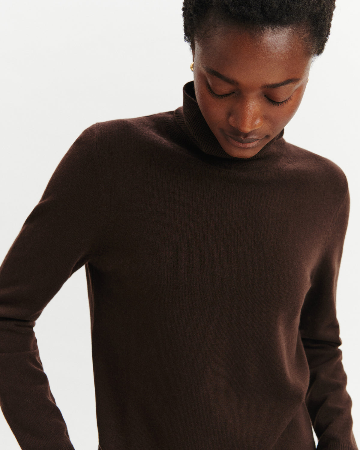 Pull col roulé Origines-CHOCOLAT-100% cachemire