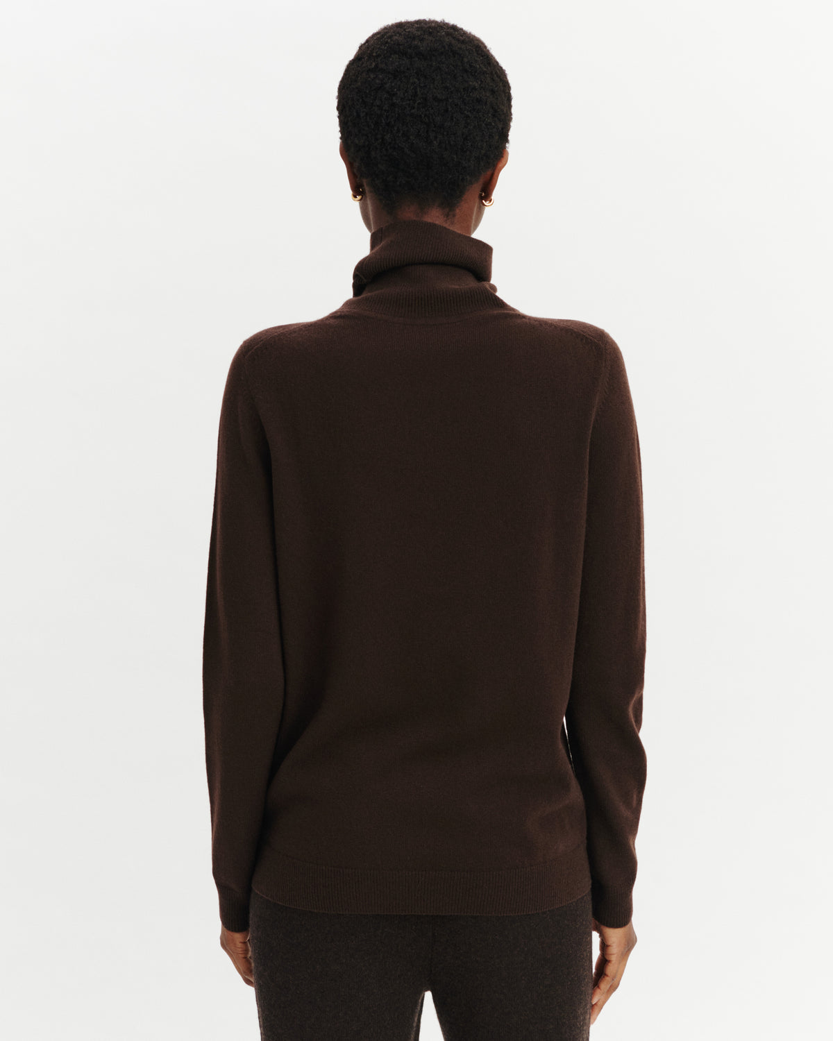 Pull col roulé Origines-CHOCOLAT-100% cachemire