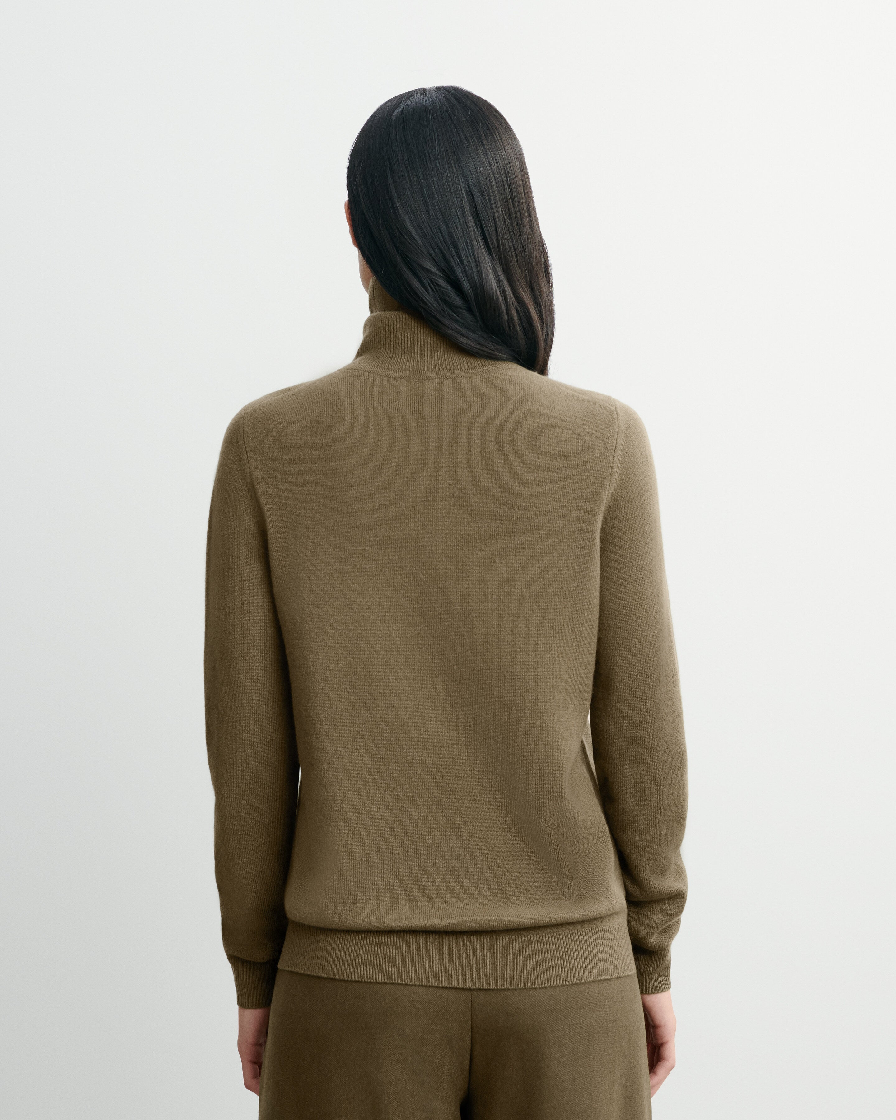 Pull col roulé classique-BRONZE-100% cachemire