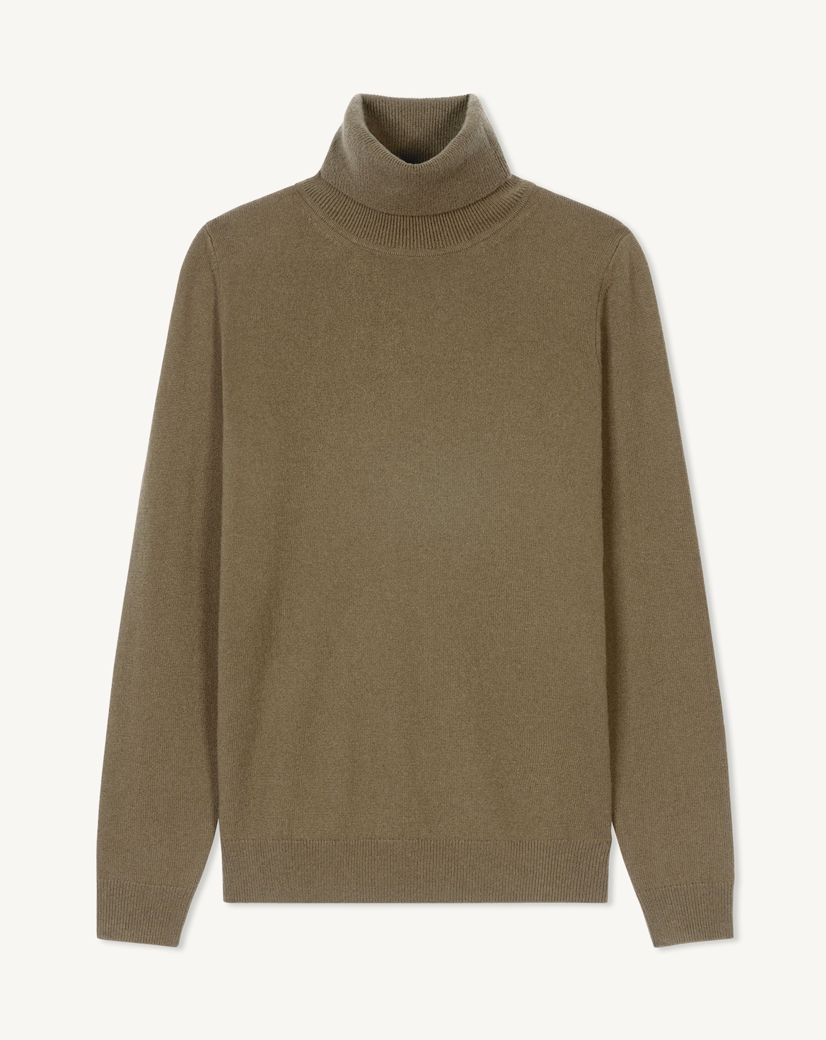 Pull col roulé classique-BRONZE-100% cachemire