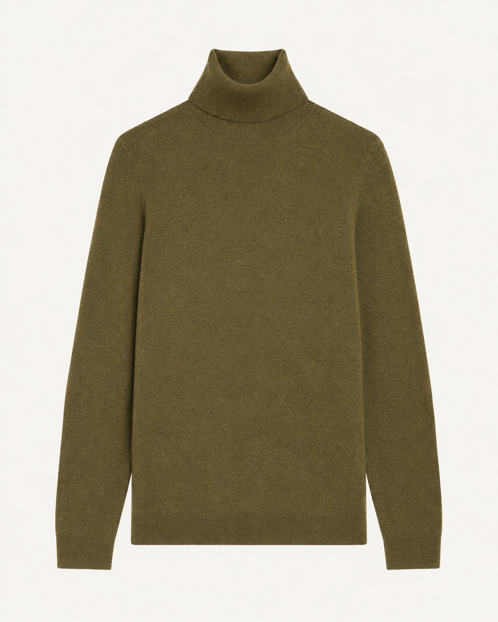 Pull col roulé classique-OLIVE-100% cachemire