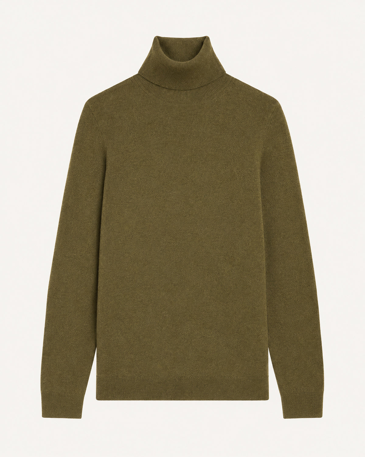 Pull col roulé classique-OLIVE-100% cachemire
