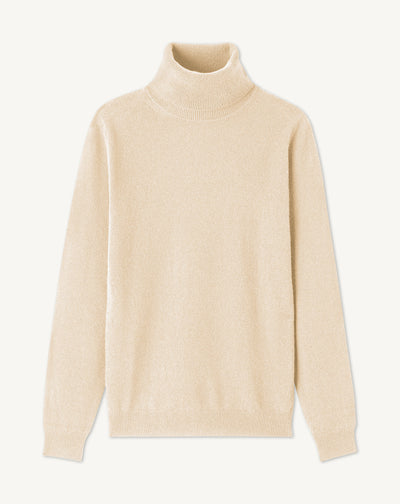 Pull col roulé classique-AVOINE-100% cachemire