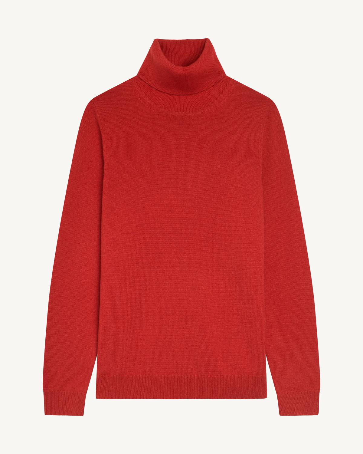 Pull col roulé classique-ROUGE QUARANTE-100% cachemire