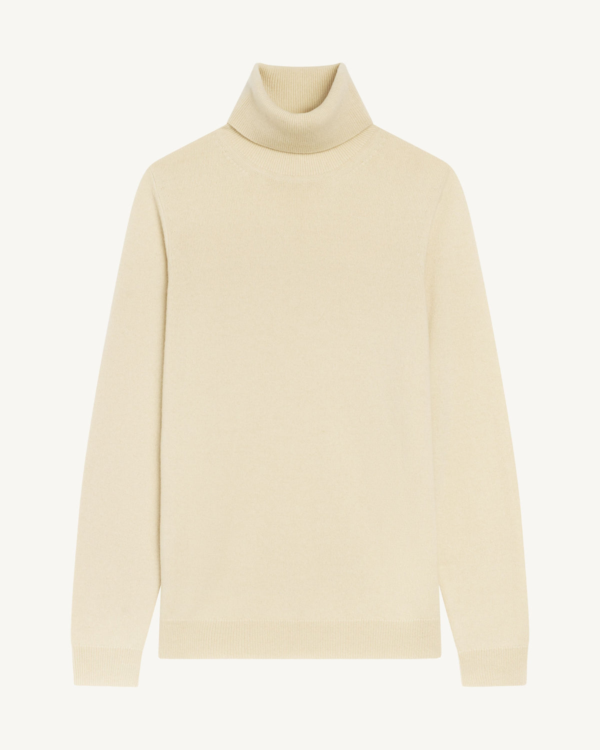 Pull col roulé classique-ECRU VINTAGE-100% cachemire