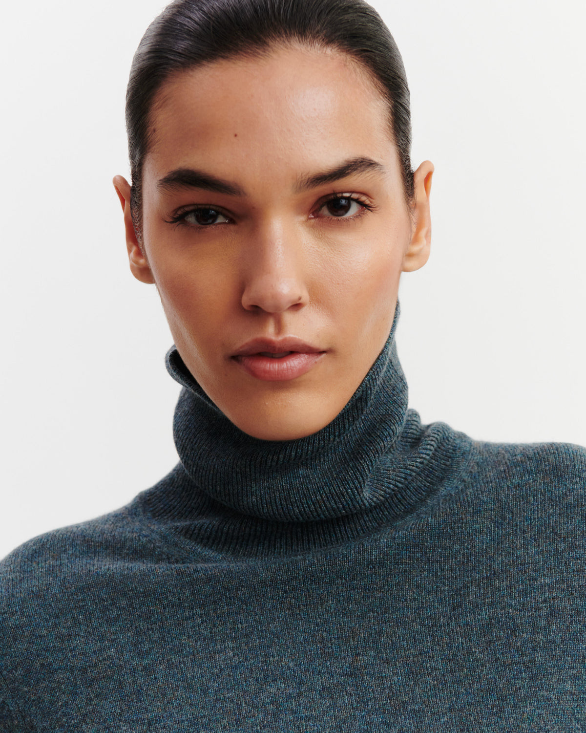 Pull col roulé Origines-BLEU GRANIT-100% cachemire