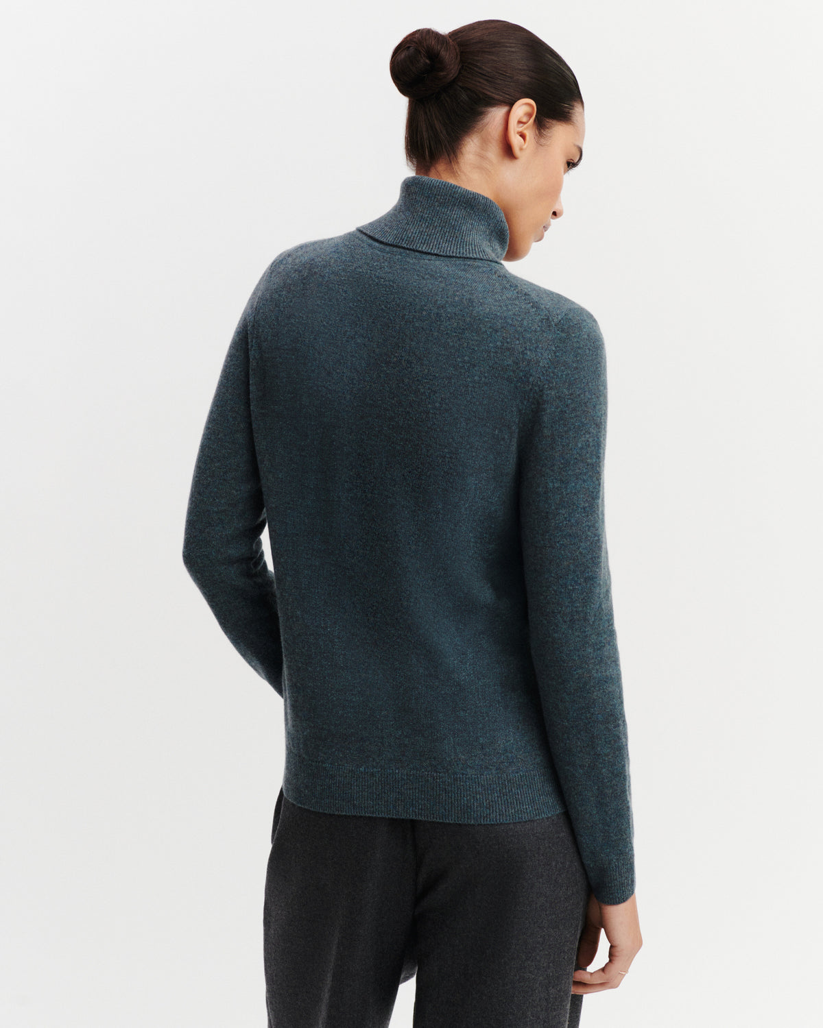 Pull col roulé Origines-BLEU GRANIT-100% cachemire