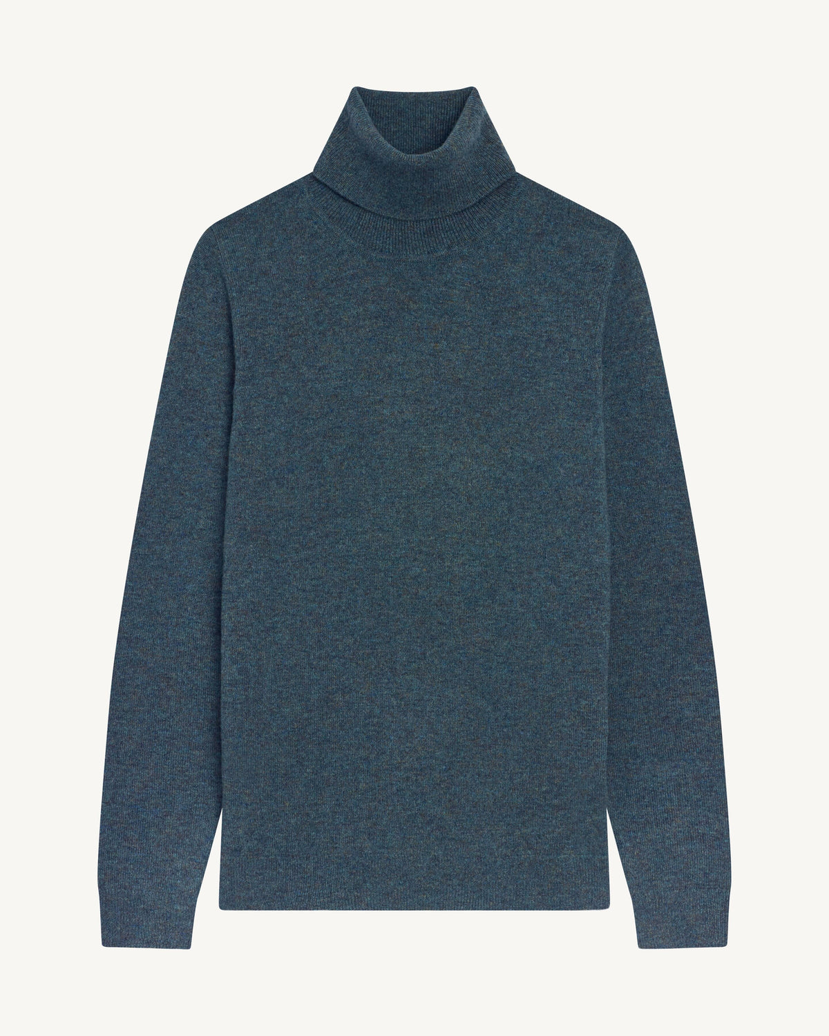 Pull col roulé classique-BLEU GRANIT-100% cachemire