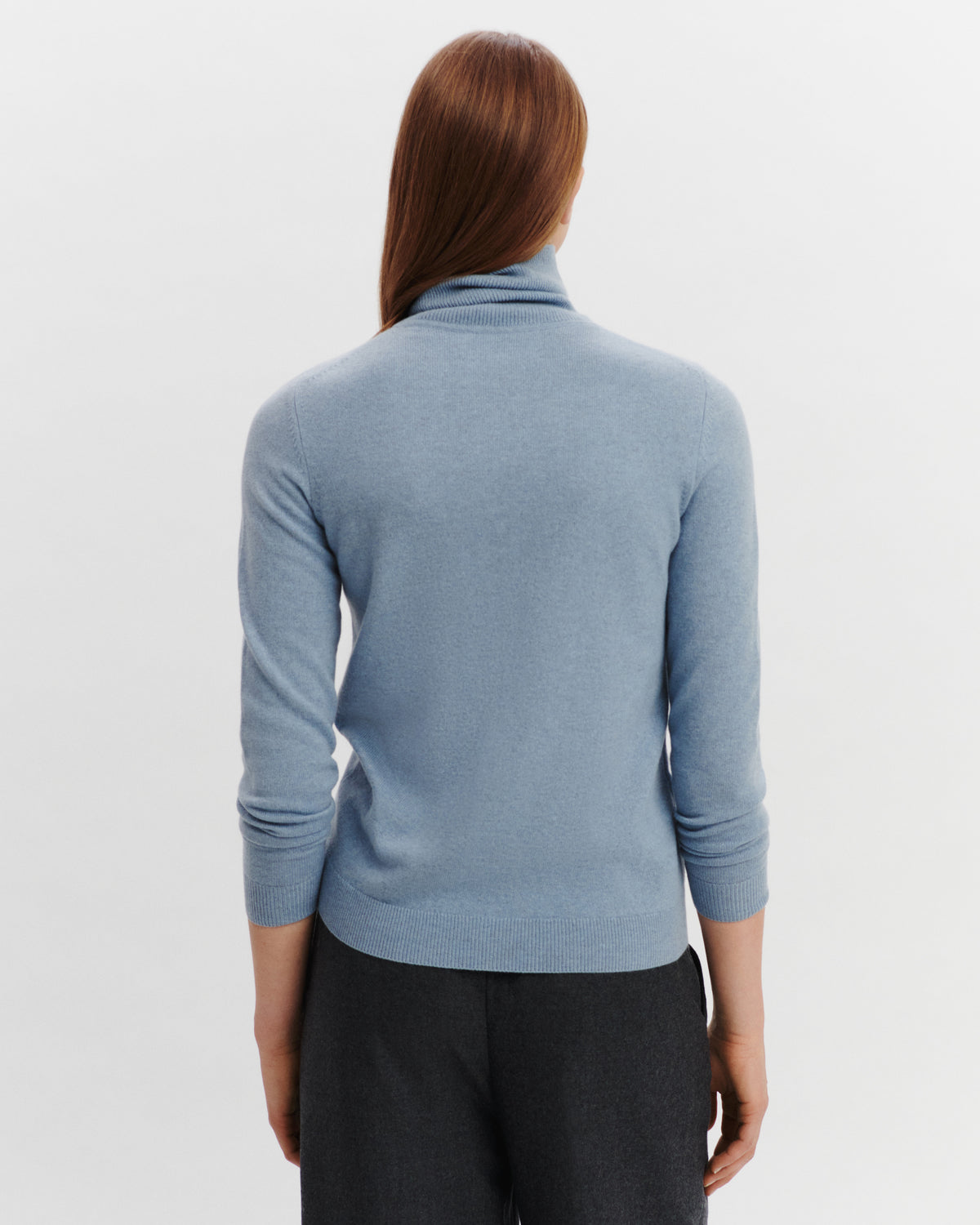 Pull col roulé Origines-BLEU GLACIER-100% cachemire