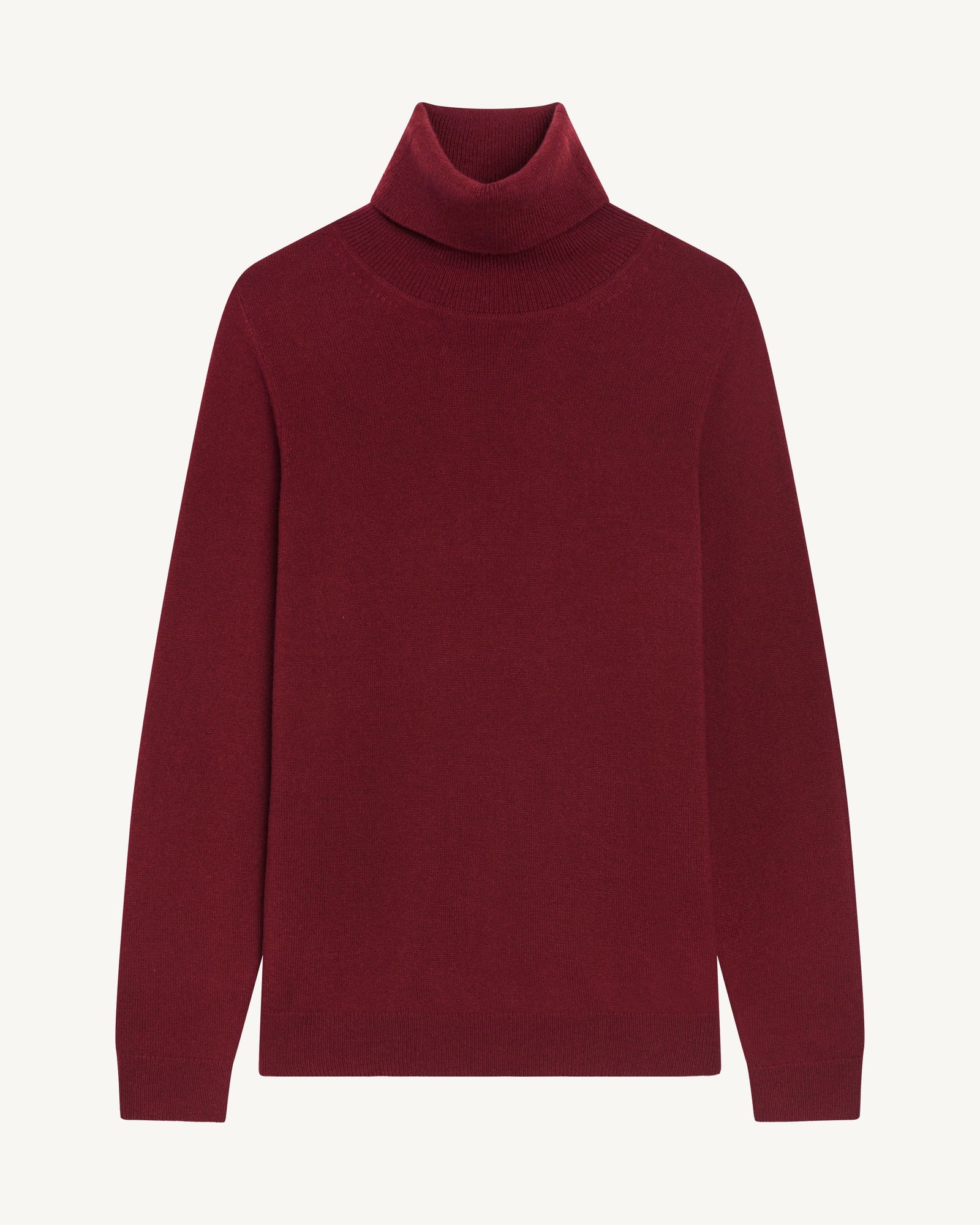 Pull col roulé classique-ROUGE D'ORIENT-100% cachemire