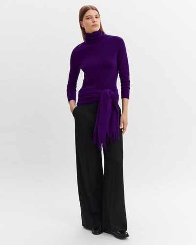 Pull col roulé Origines-ULTRAVIOLET-100% cachemire