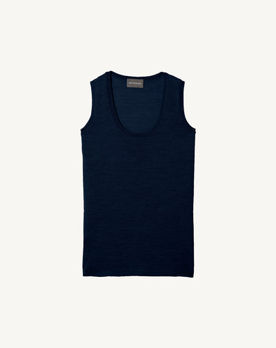 Débardeur ultrafin-MARINE-100% cachemire