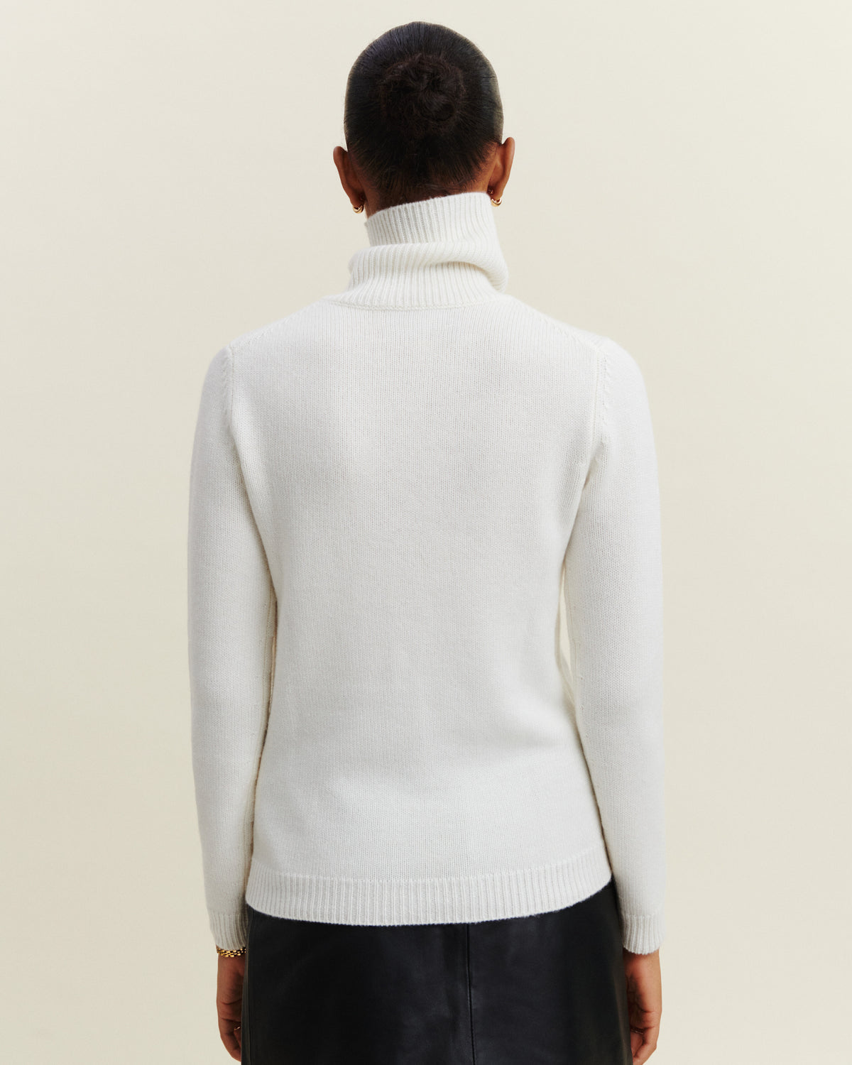 Pull col roulé-NATUREL-100% cachemire