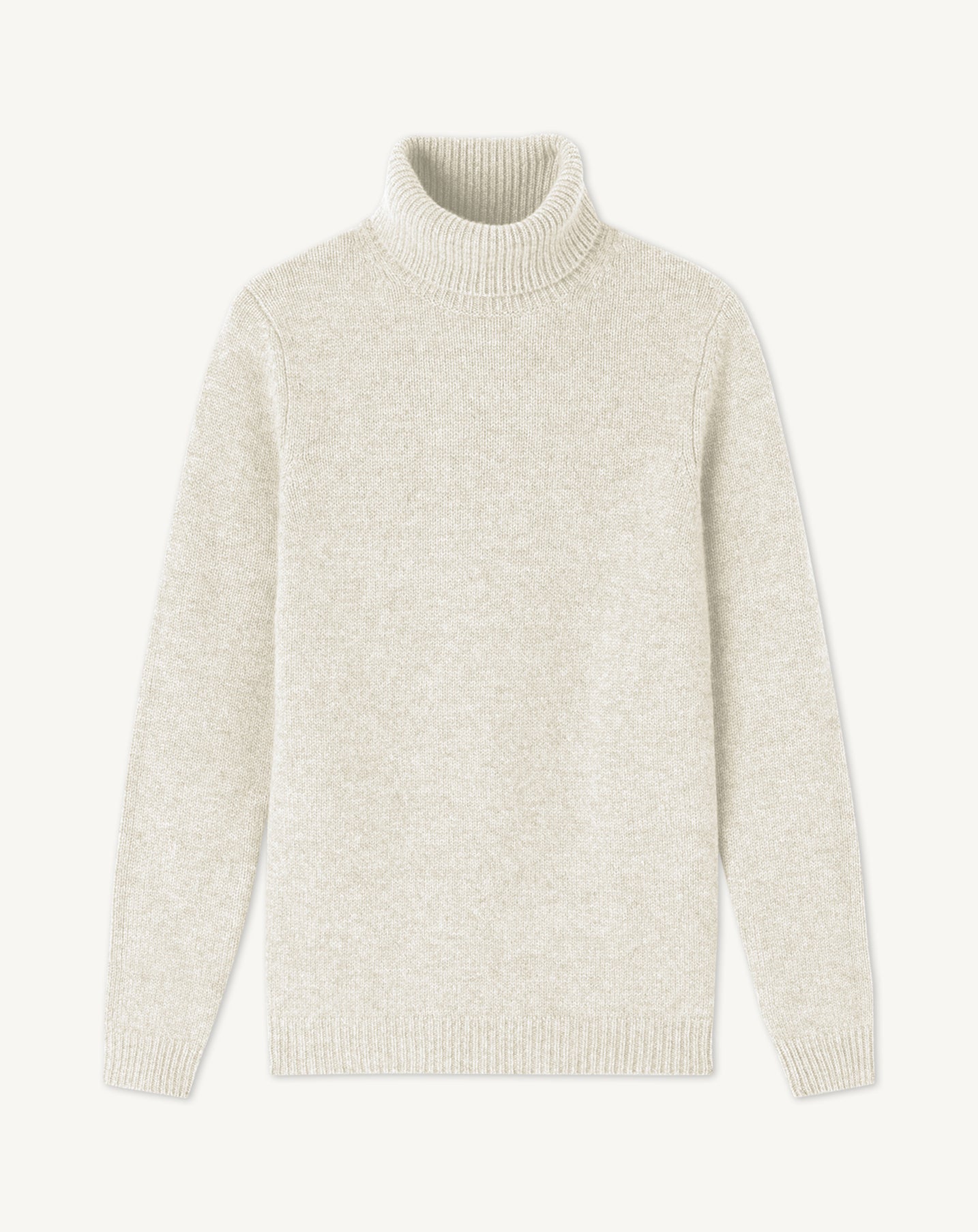 Pull col roulé-NATUREL-100% cachemire