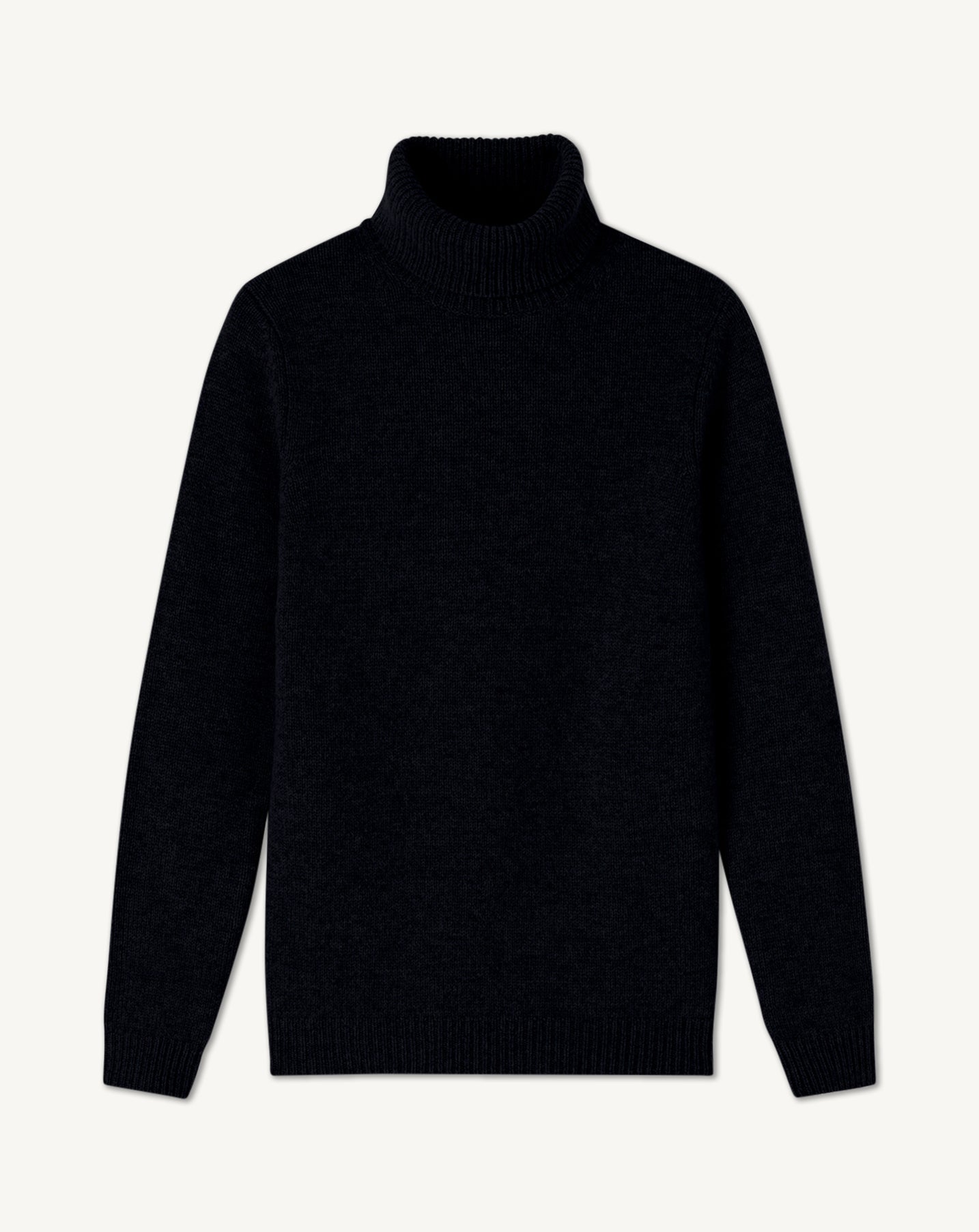 Pull col roulé-NOIR-100% cachemire