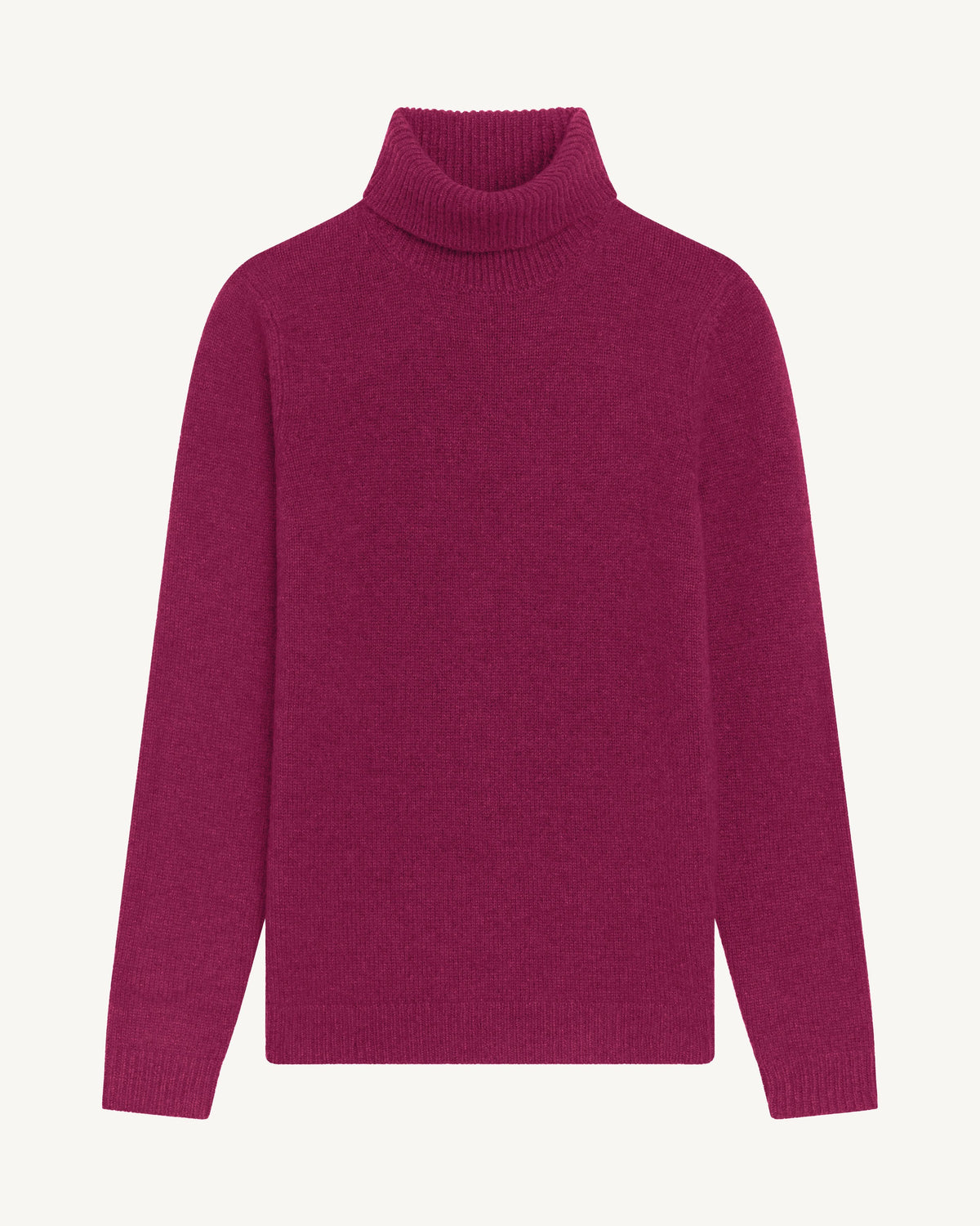 Pull col roulé-POURPRE-100% cachemire