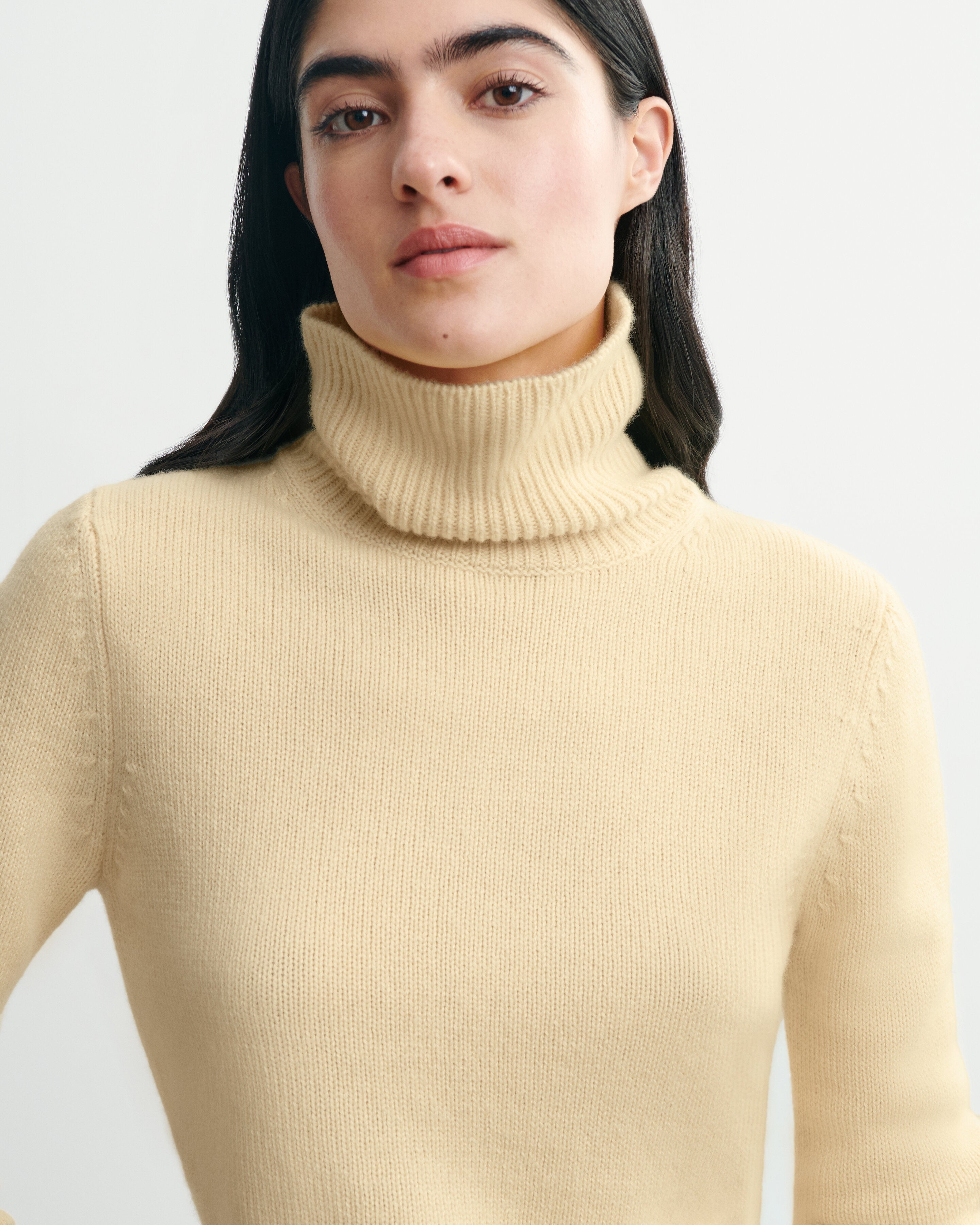 Pull col roulé-JAUNE PRIMEVERE-100% cachemire