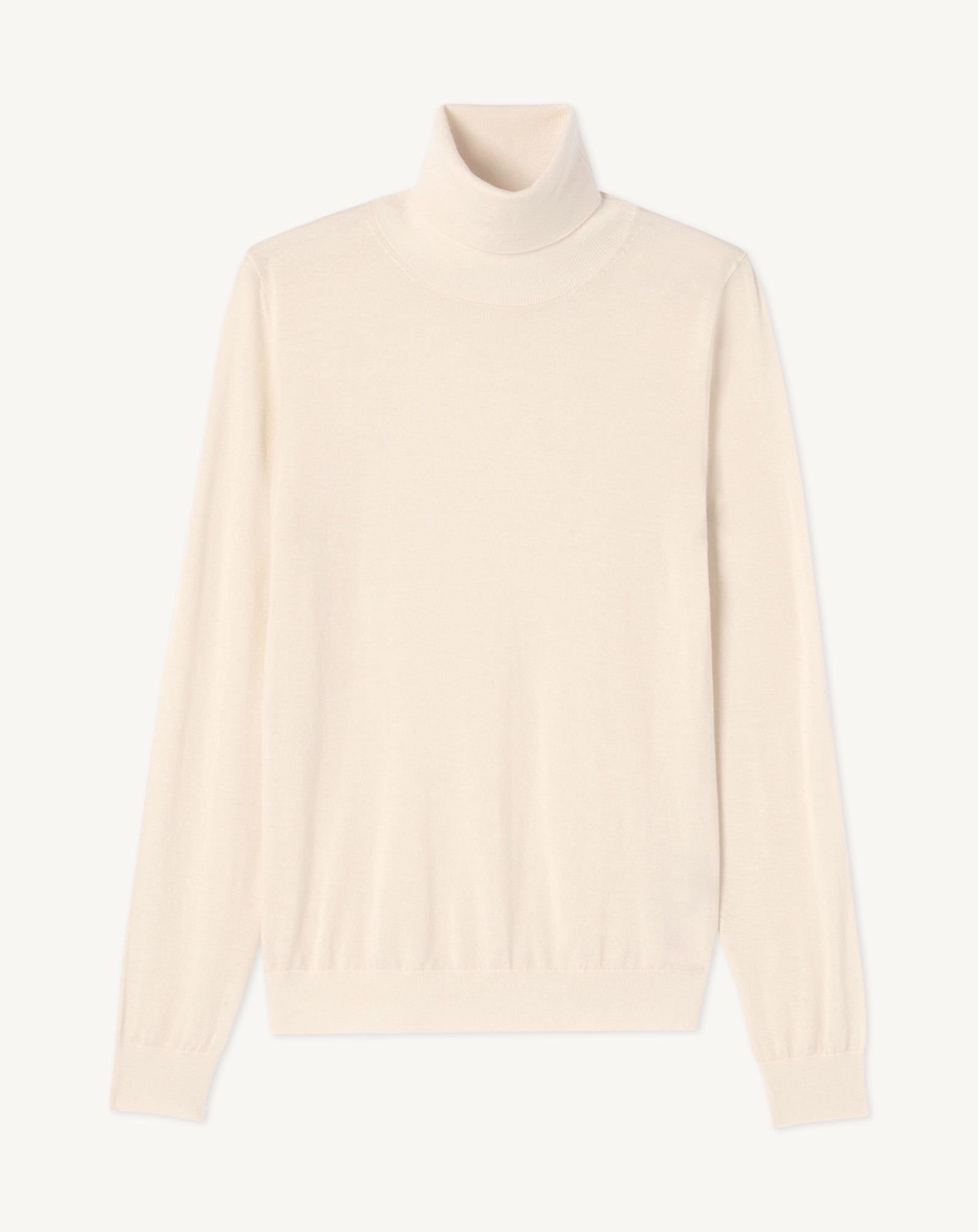 Pull col roulé ultrafin-NATUREL-100% cachemire