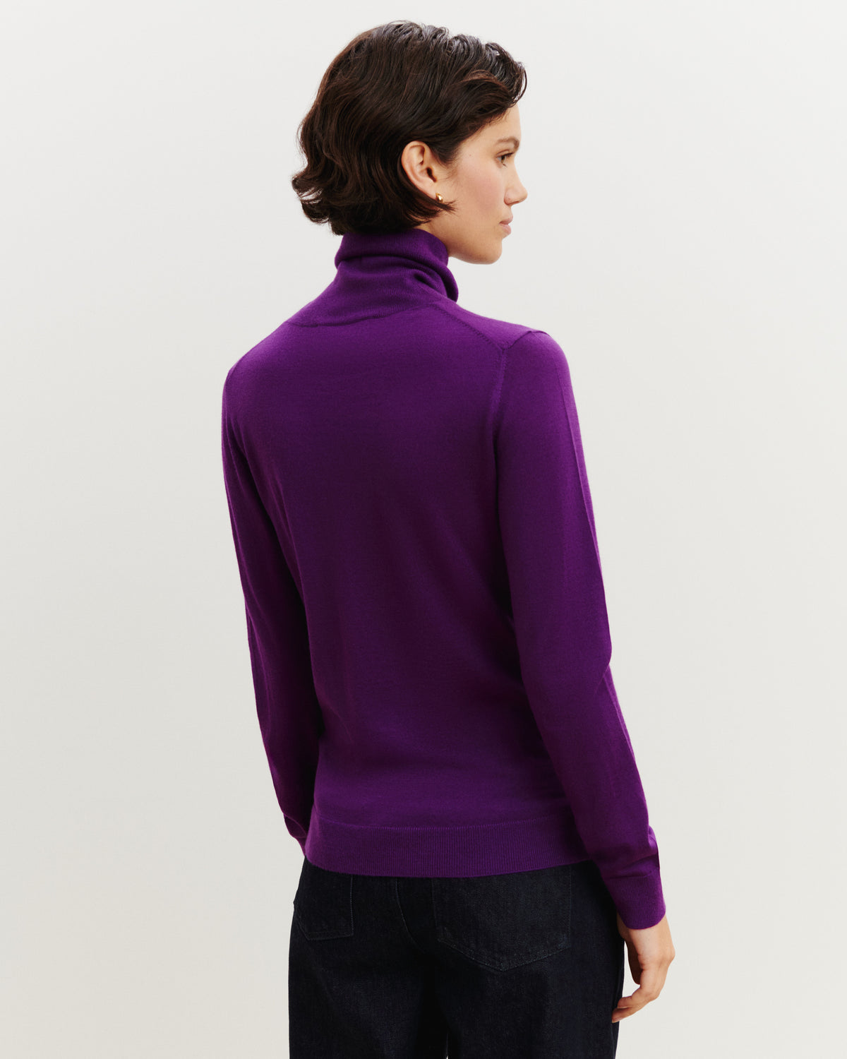 Pull col roulé Flore-CYCLAMEN-100% cachemire