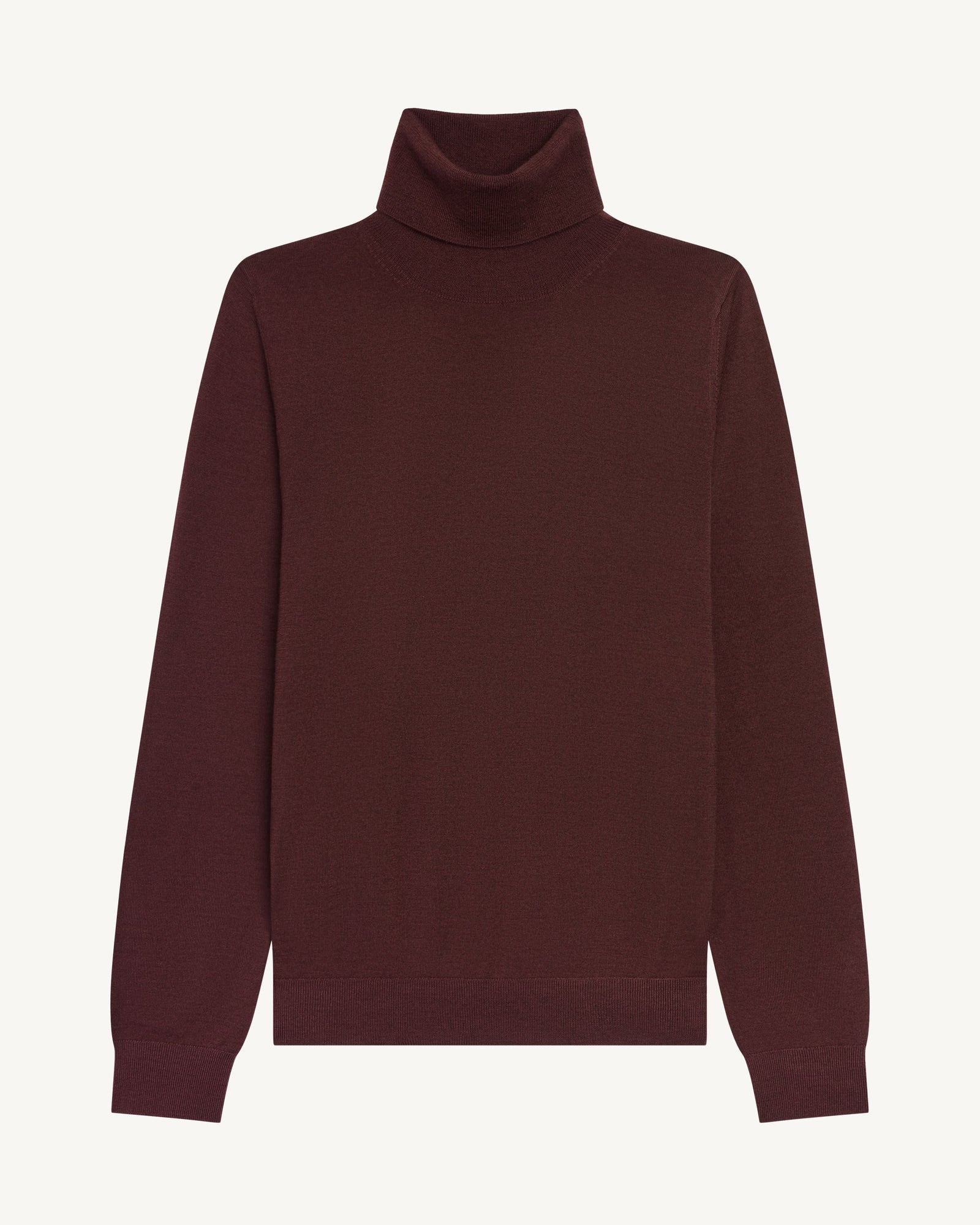 Pull col roulé ultrafin-GRENAT-100% cachemire