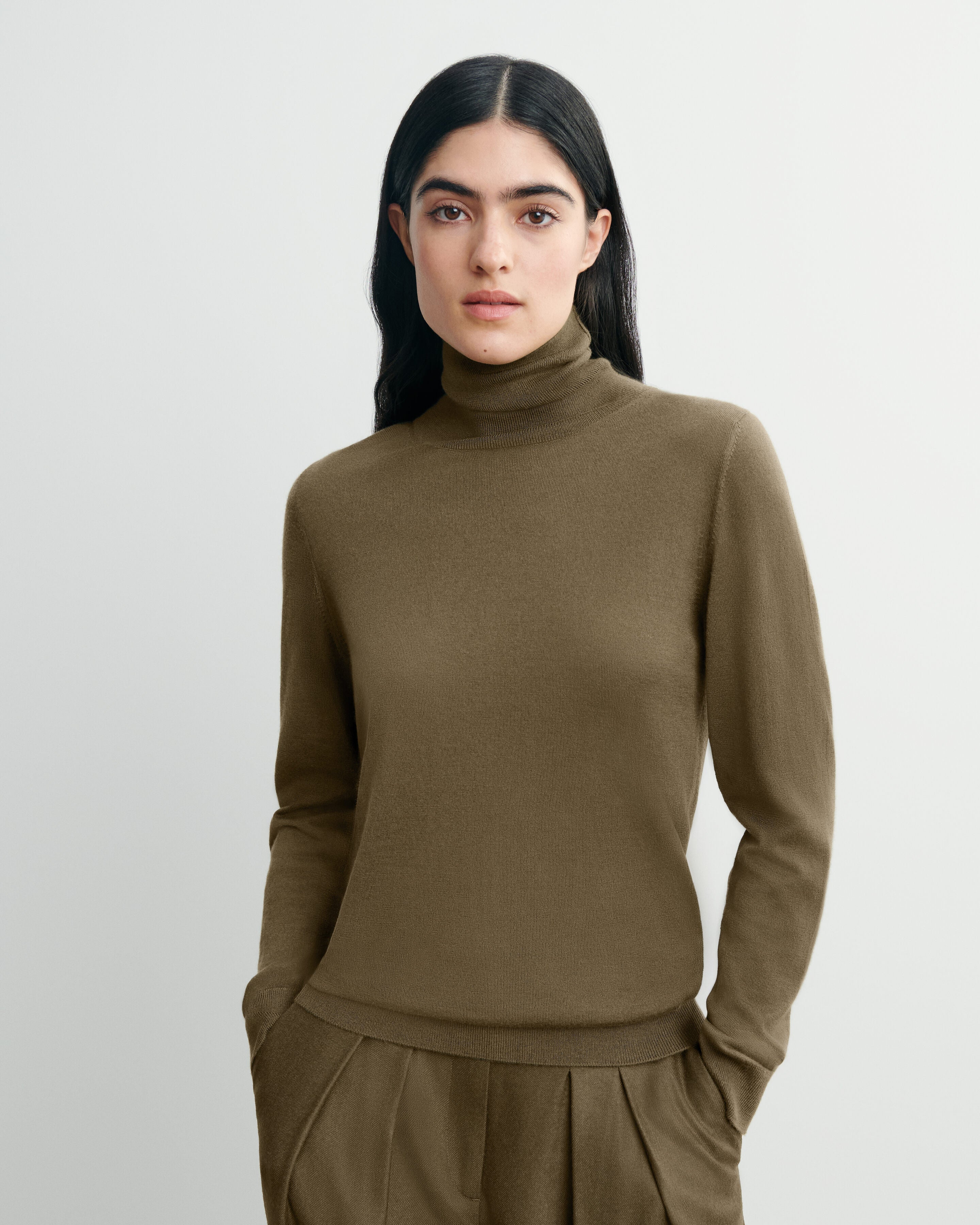 Pull col roulé ultrafin-BRONZE-100% cachemire