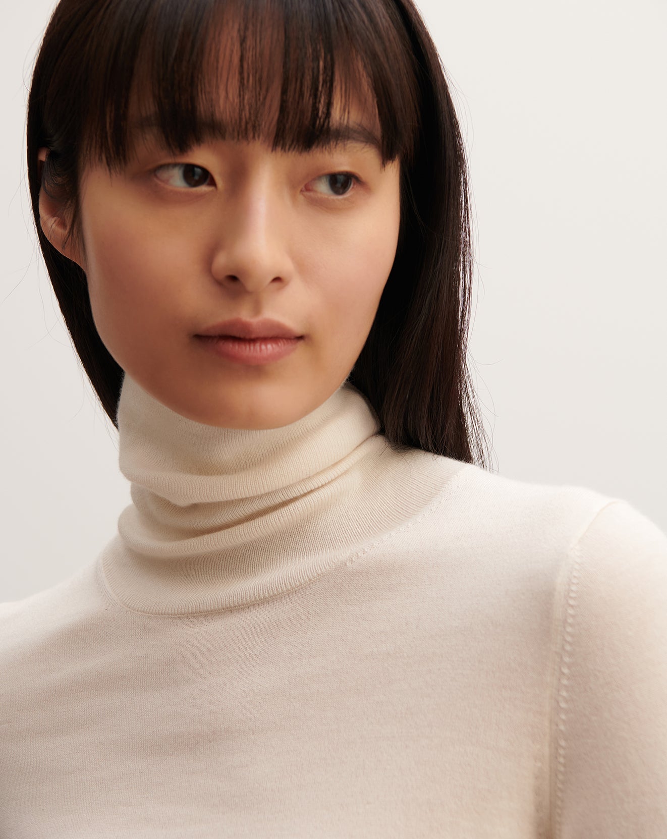 Pull col roulé ultrafin-PLATRE-100% cachemire